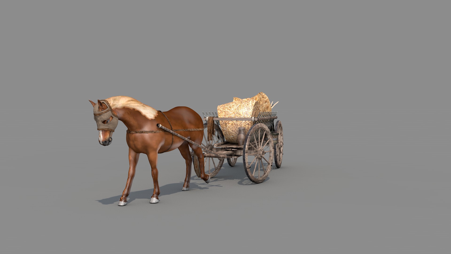 Medieval Wagon Feno 3D model_10