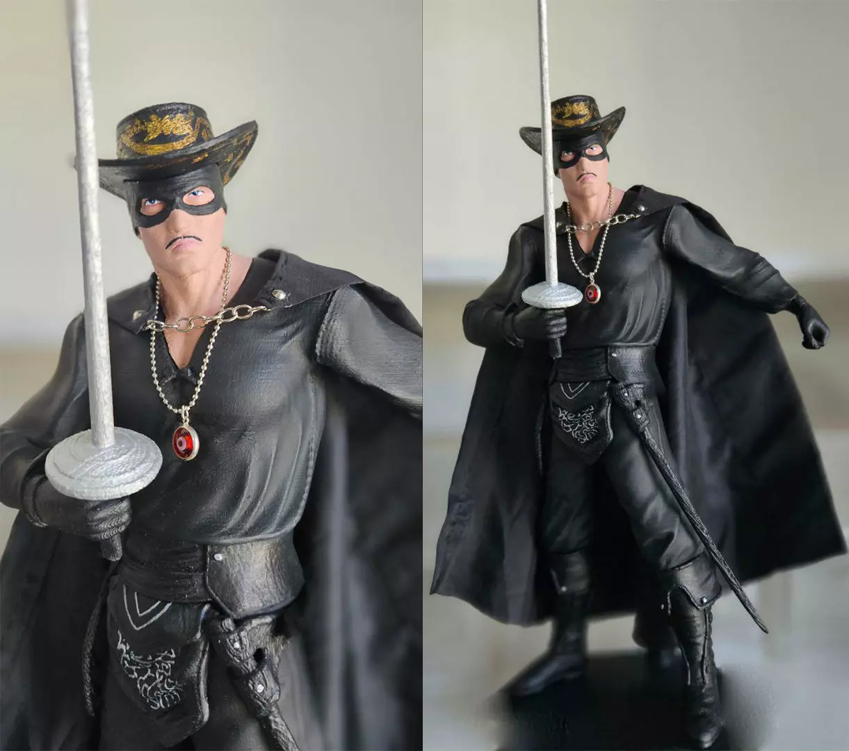 Zorro Antonio Banderas Action Figures Custom 3D Print Model 3D