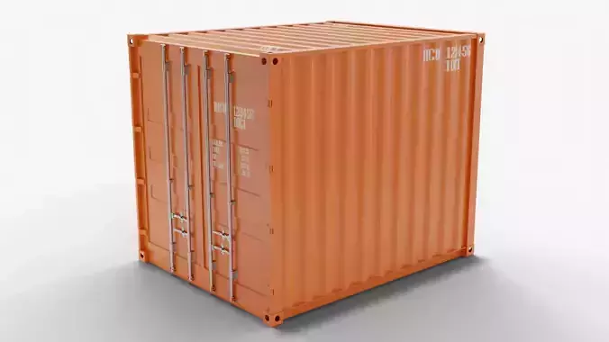 10Ft Cargo Container - Orange - Clean