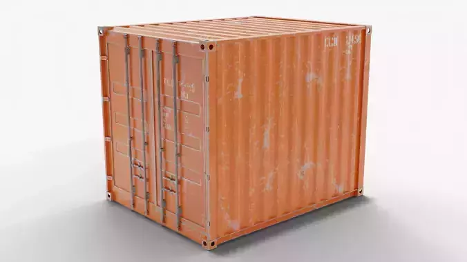 10Ft Cargo Container - Orange - Dirty
