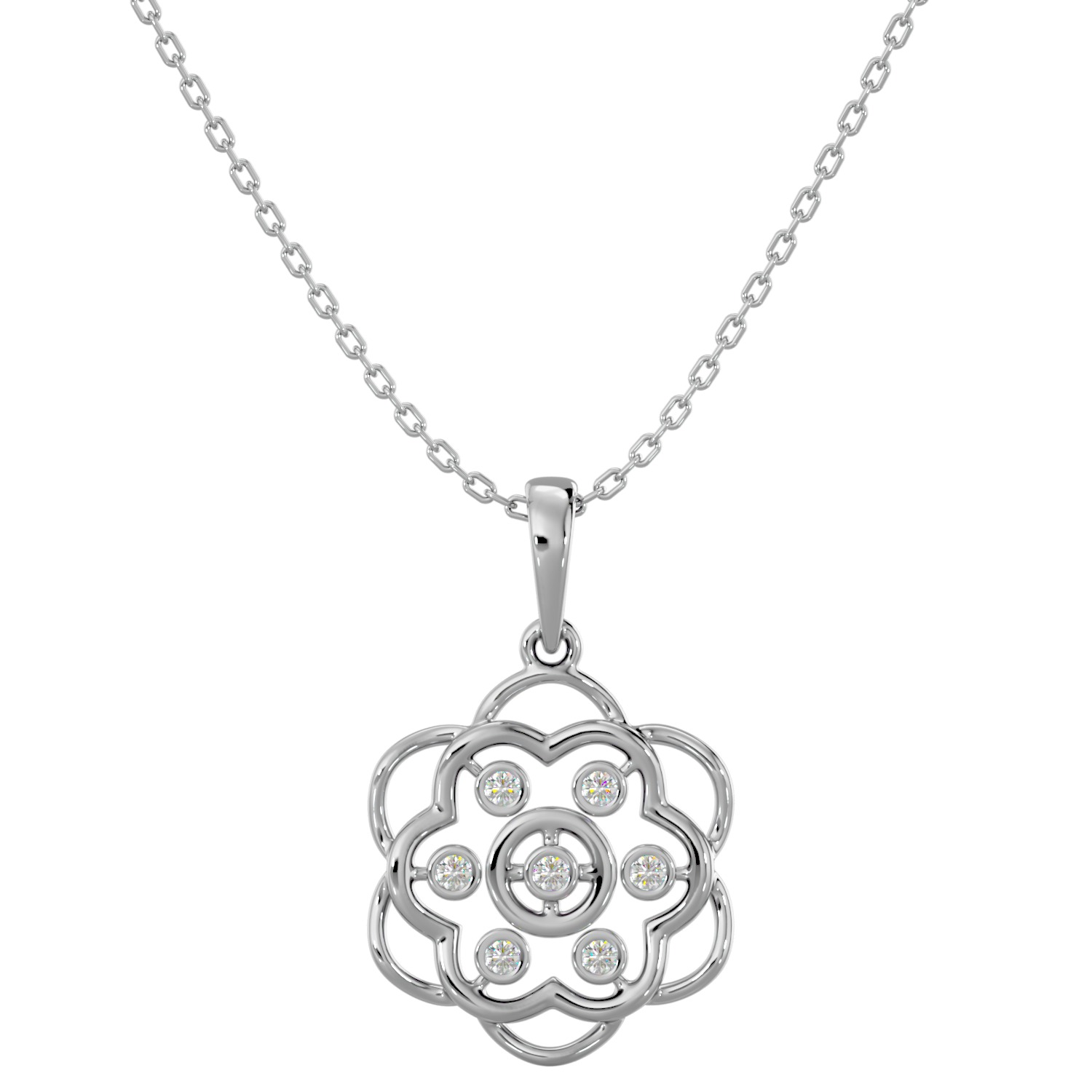 Light Minimalist Diamond Pendant Necklace 3D print model_7