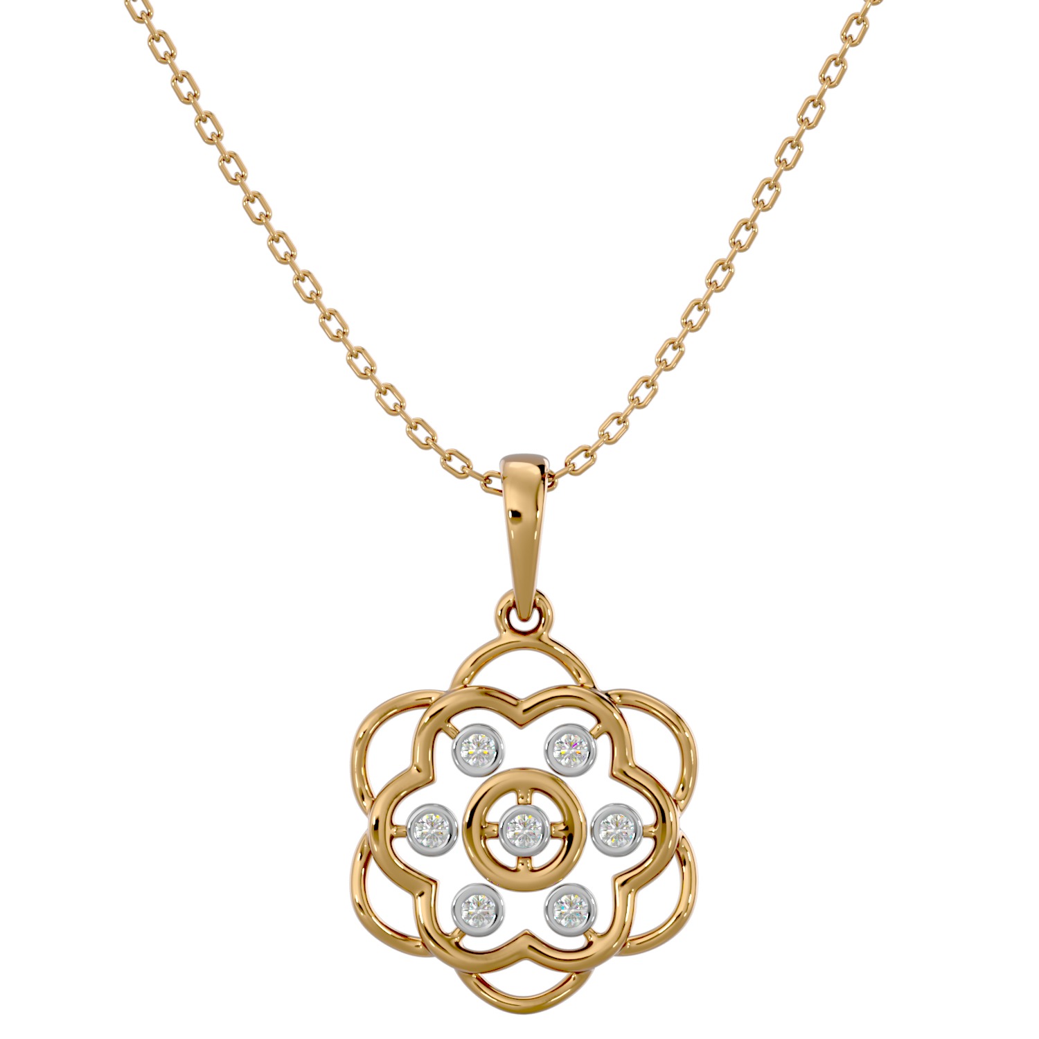 Light Minimalist Diamond Pendant Necklace 3D print model_3