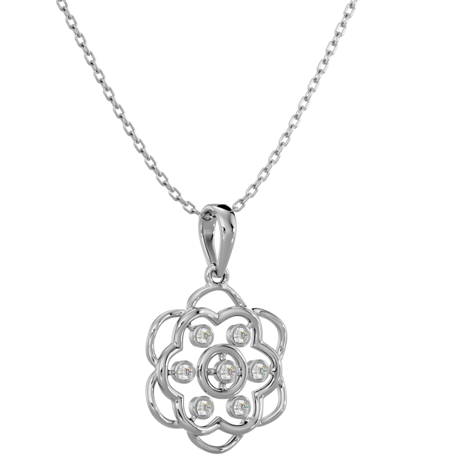 Light Minimalist Diamond Pendant Necklace 3D print model_8