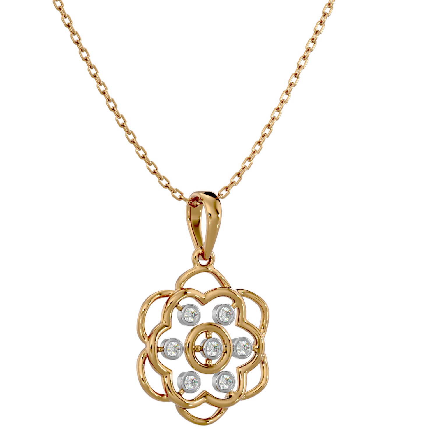 Light Minimalist Diamond Pendant Necklace 3D print model_9