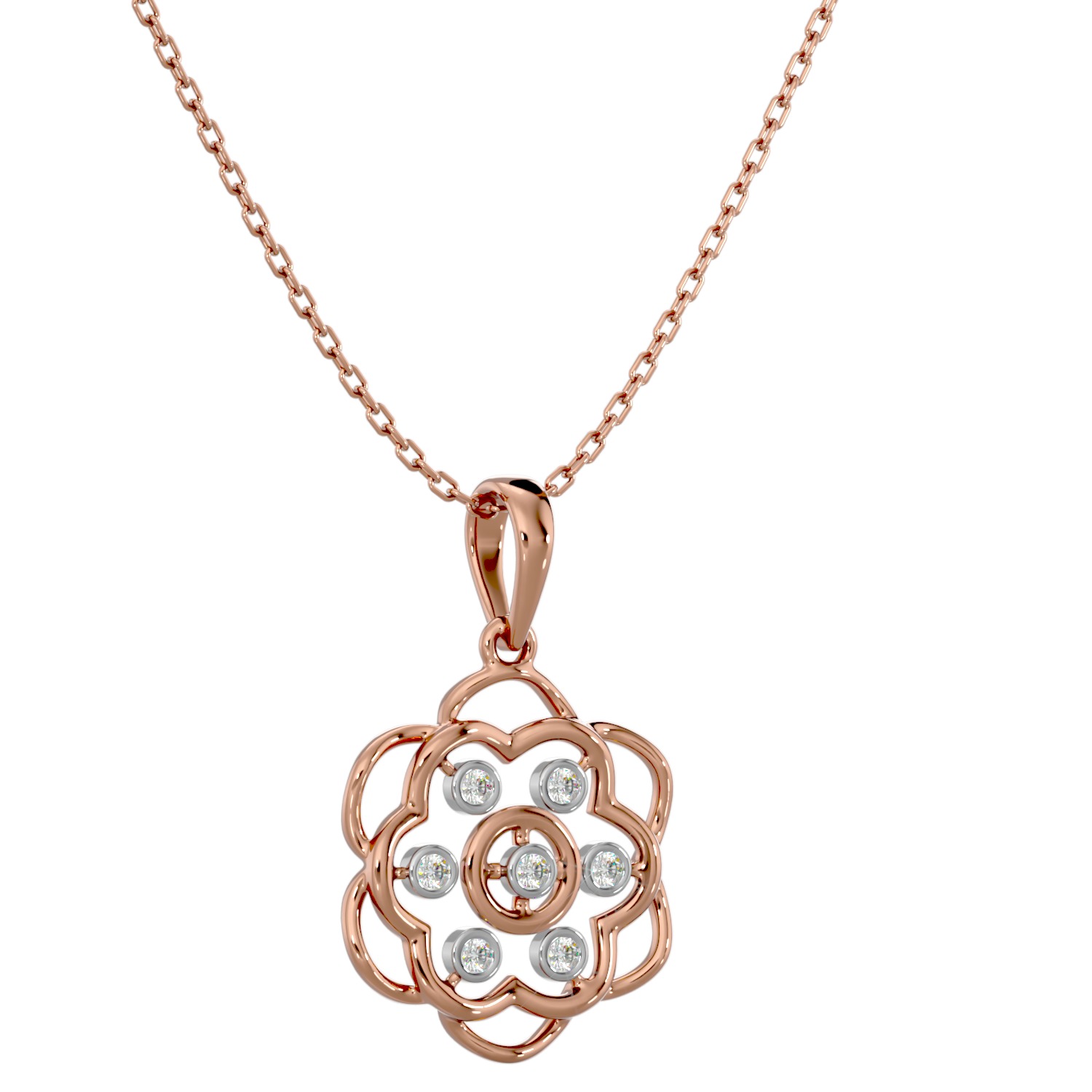 Light Minimalist Diamond Pendant Necklace 3D print model_2