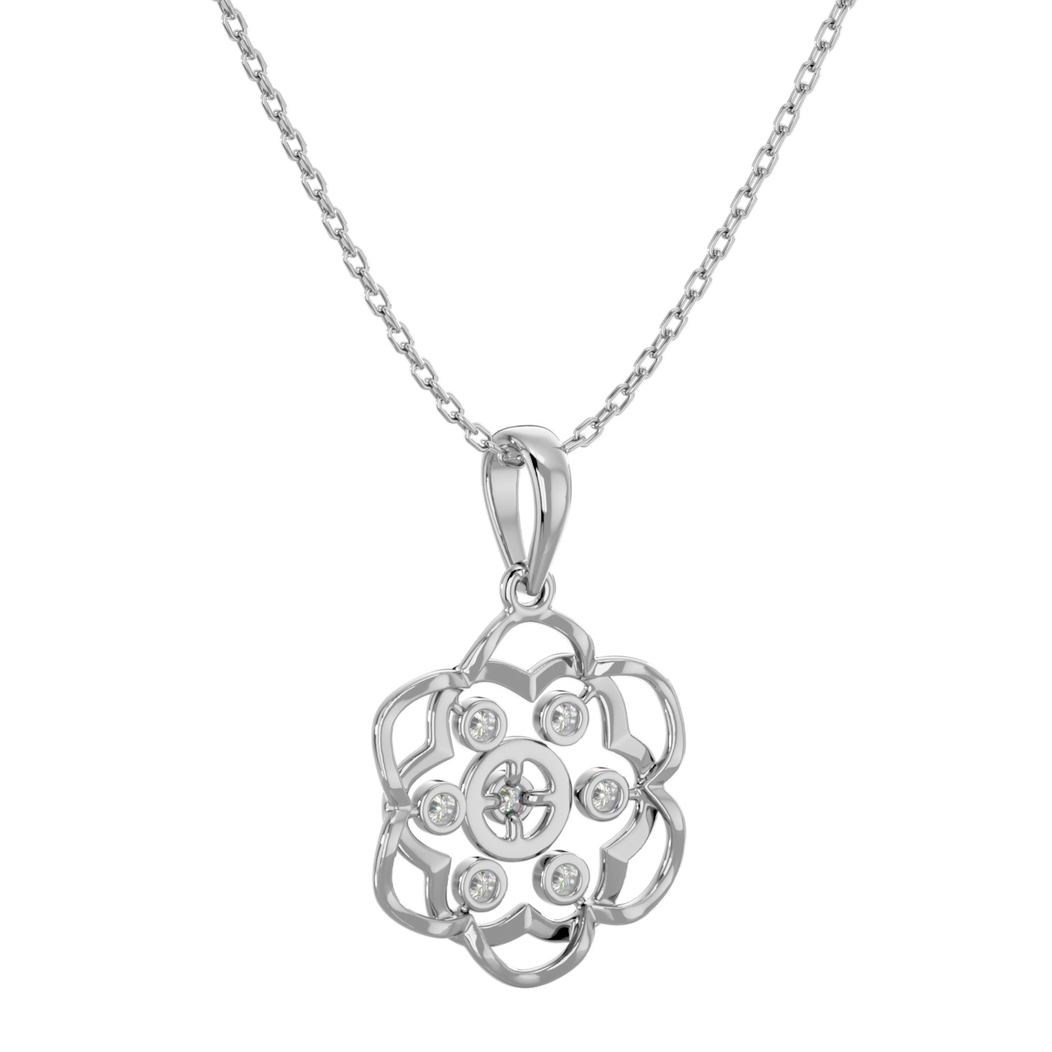 Light Minimalist Diamond Pendant Necklace 3D print model_4
