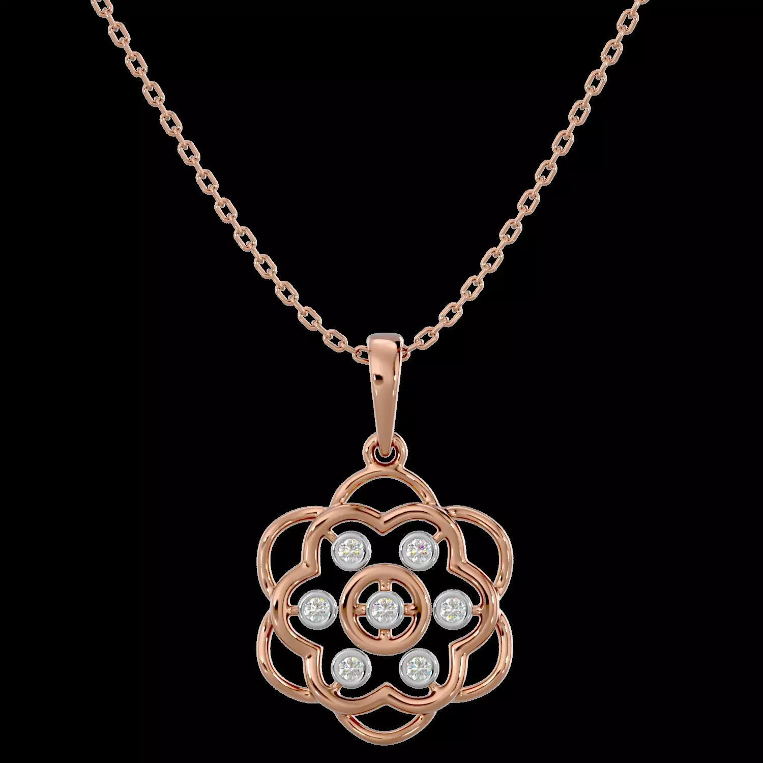 Light Minimalist Diamond Pendant Necklace 3D print model_0