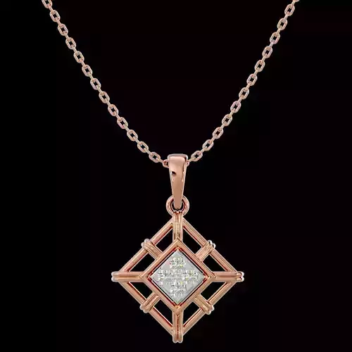 Light Minimalist Diamond Pendant Necklace