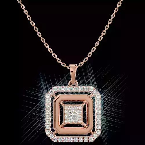 Light Minimalist Diamond Pendant Necklace