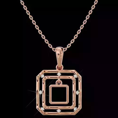 Light Minimalist Diamond Pendant Necklace