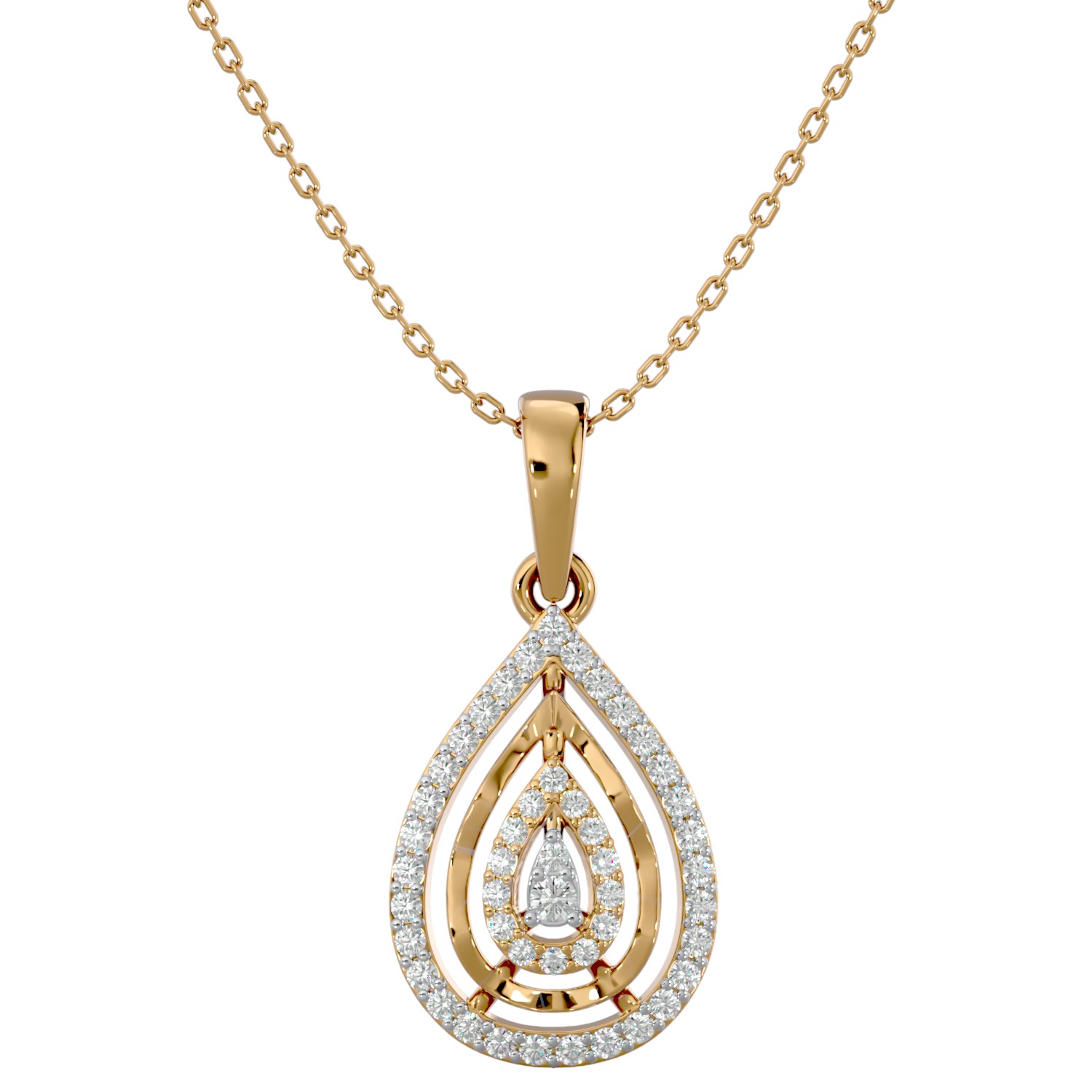 Light Minimalist Diamond Pendant Necklace 3D print model_1