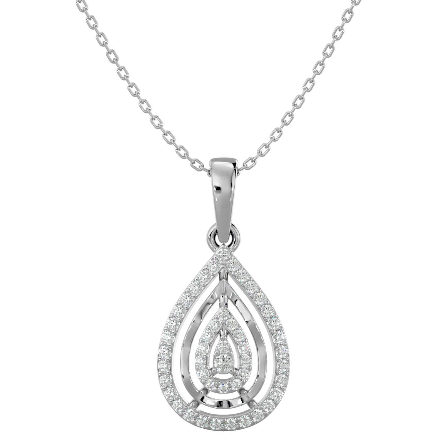 Light Minimalist Diamond Pendant Necklace 3D print model_6