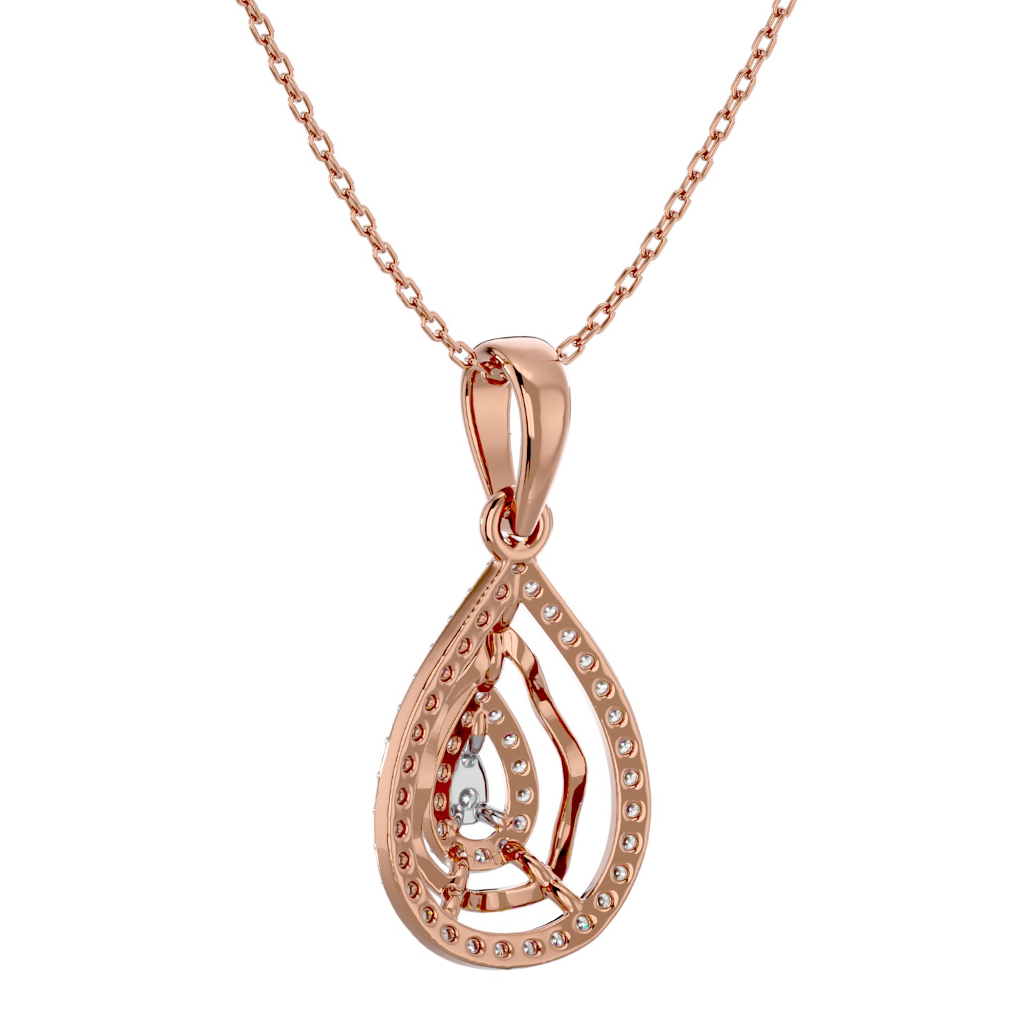 Light Minimalist Diamond Pendant Necklace 3D print model_4