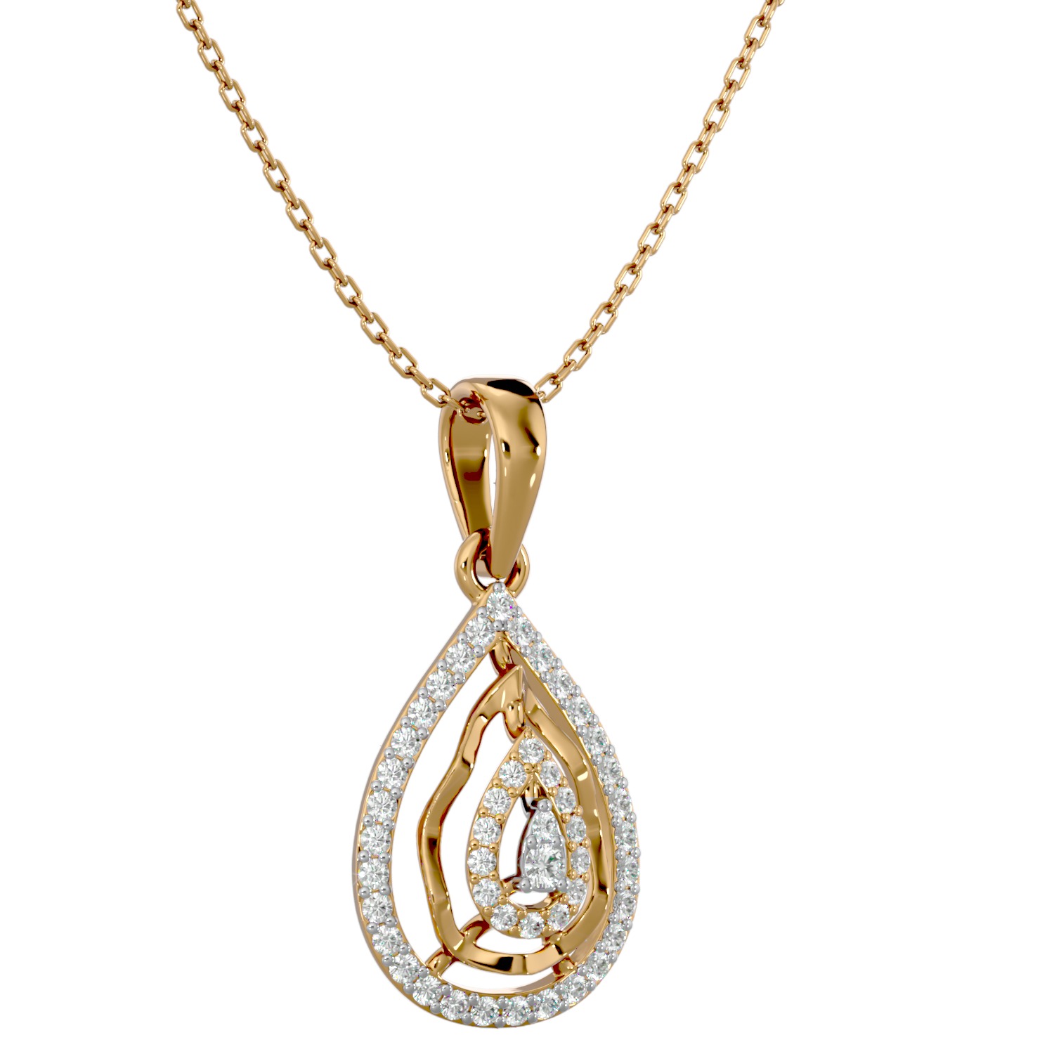 Light Minimalist Diamond Pendant Necklace 3D print model_8