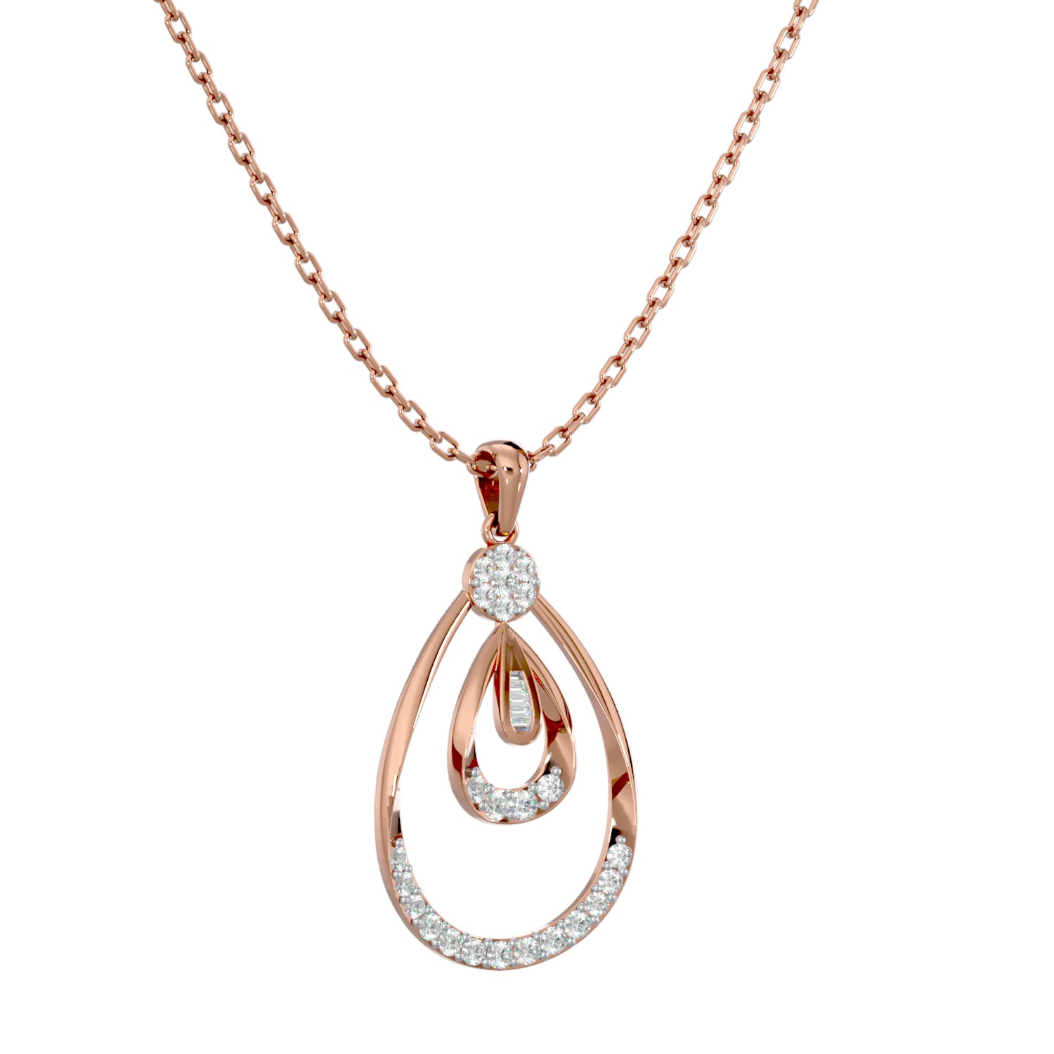 Light Minimalist Diamond Pendant Necklace 3D print model_9