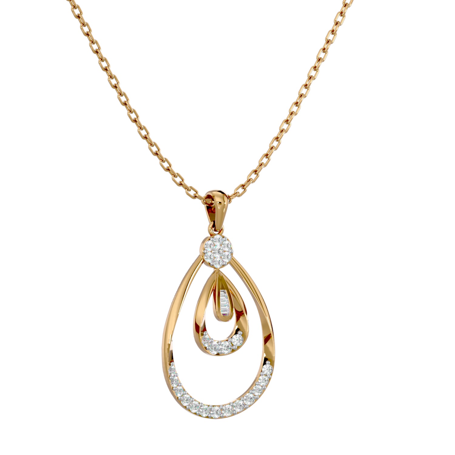 Light Minimalist Diamond Pendant Necklace 3D print model_8