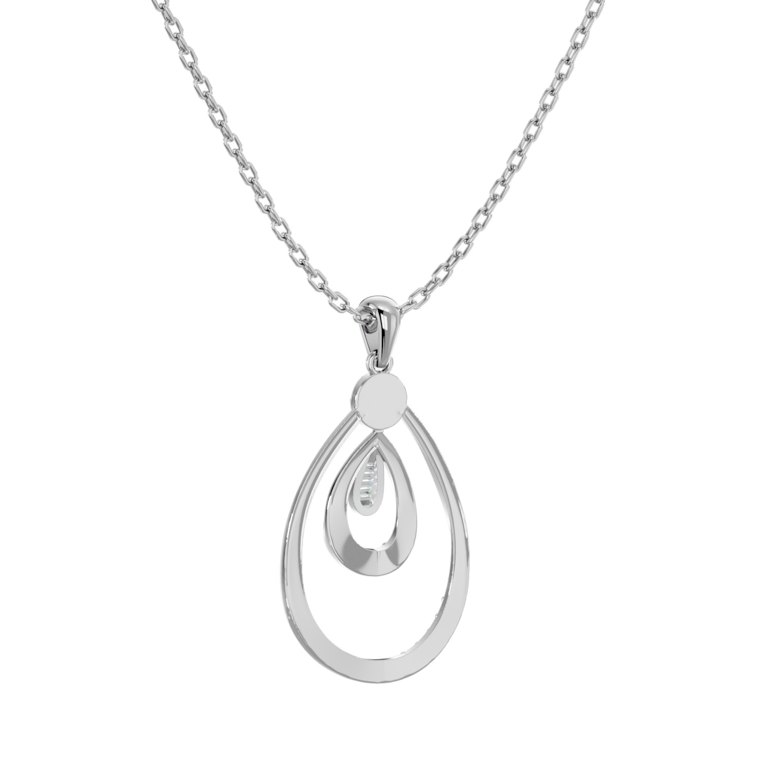 Light Minimalist Diamond Pendant Necklace 3D print model_2