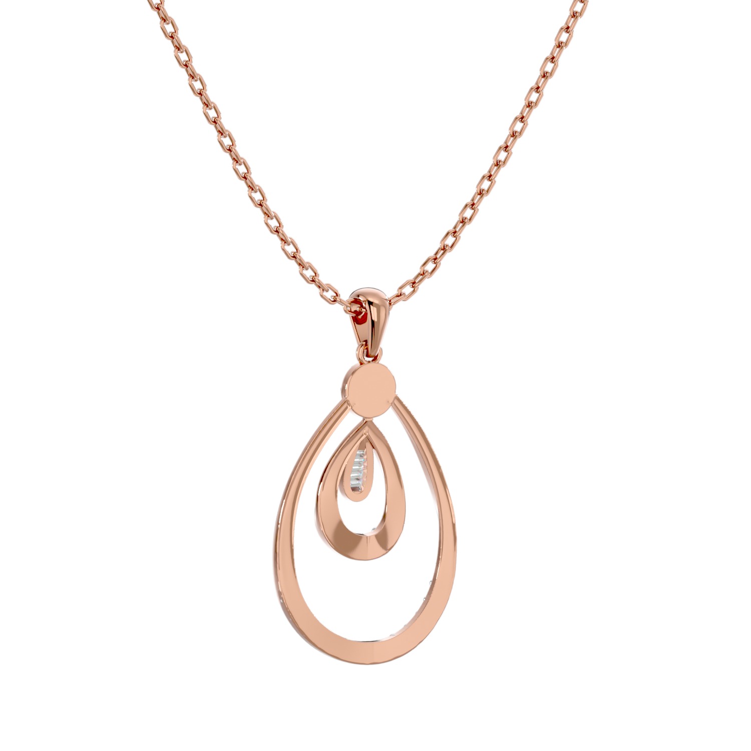 Light Minimalist Diamond Pendant Necklace 3D print model_4