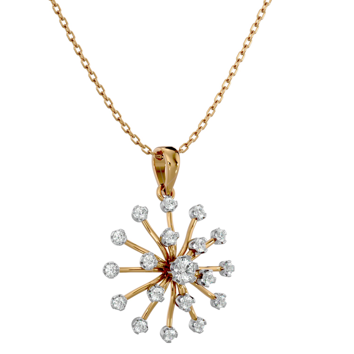 Light Minimalist Diamond Pendant Necklace 3D print model_8