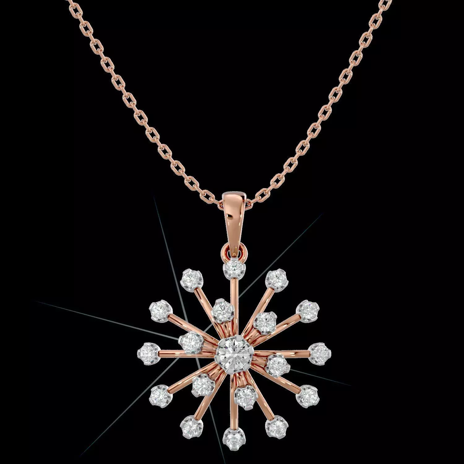 Light Minimalist Diamond Pendant Necklace 3D print model_0