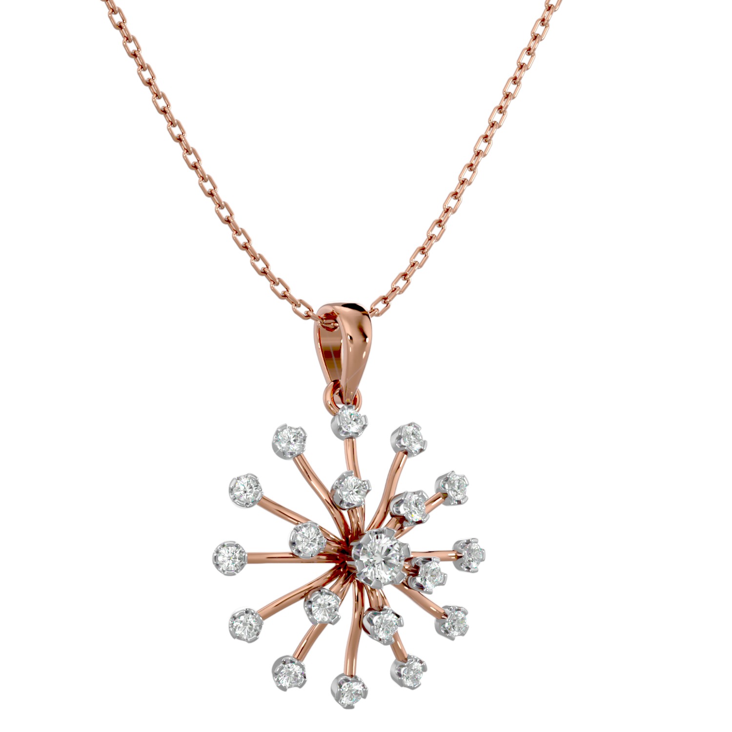 Light Minimalist Diamond Pendant Necklace 3D print model_9