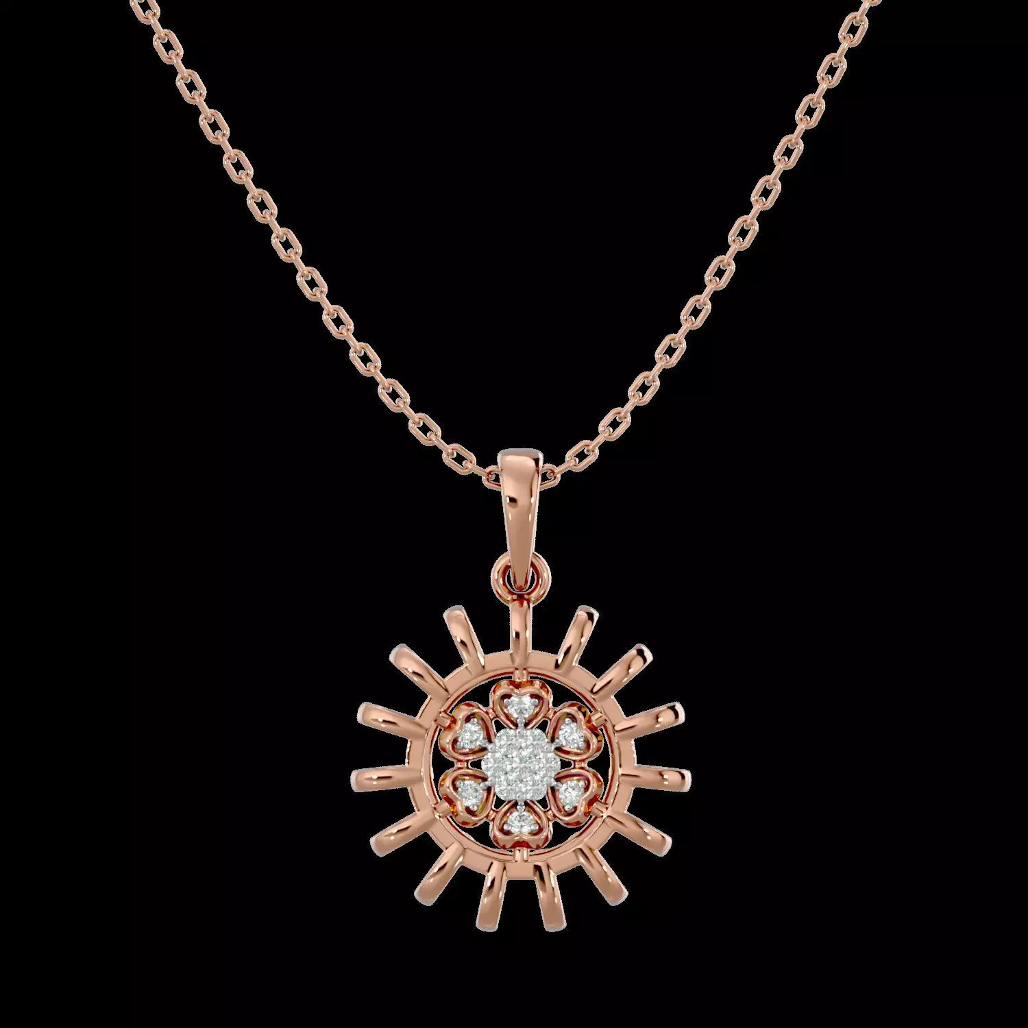 Light Minimalist Diamond Pendant Necklace 3D print model_0