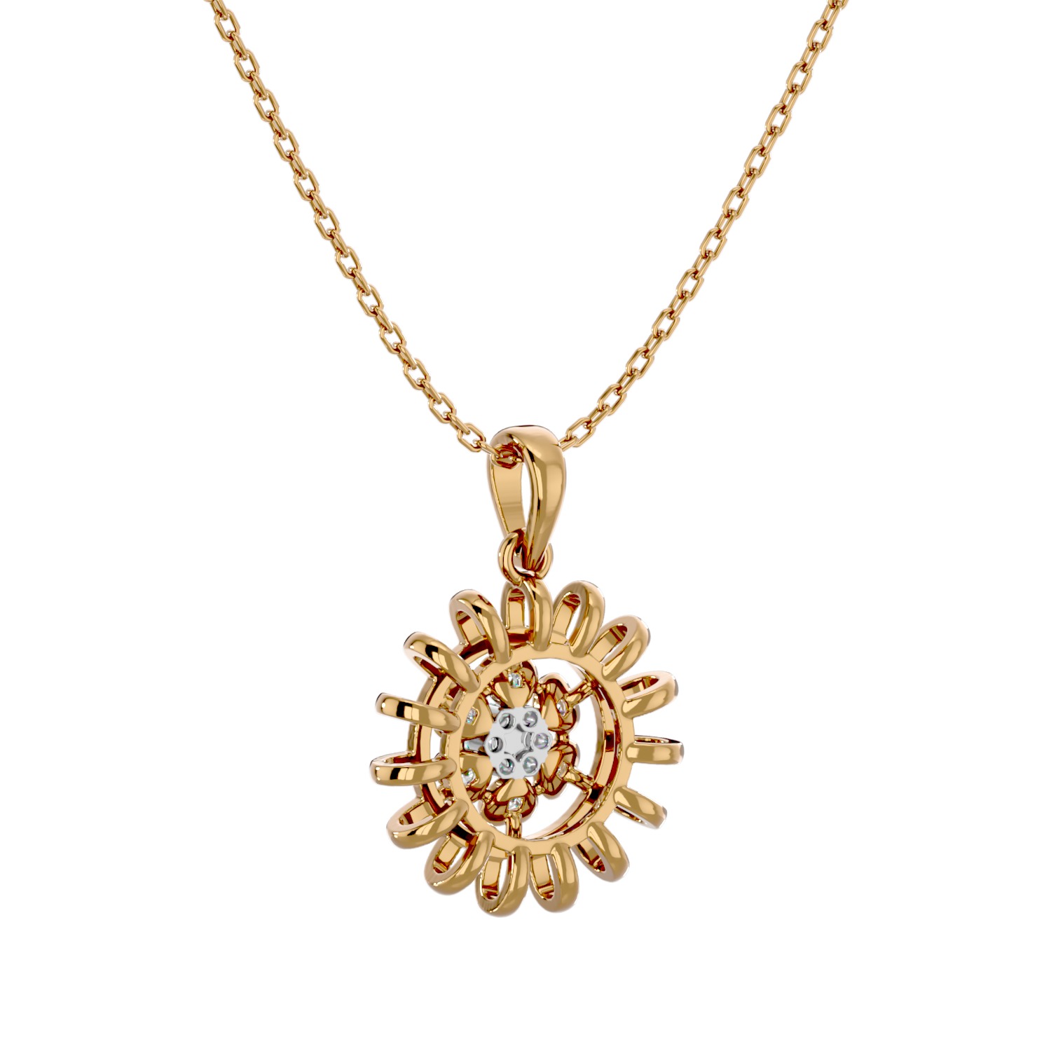 Light Minimalist Diamond Pendant Necklace 3D print model_3