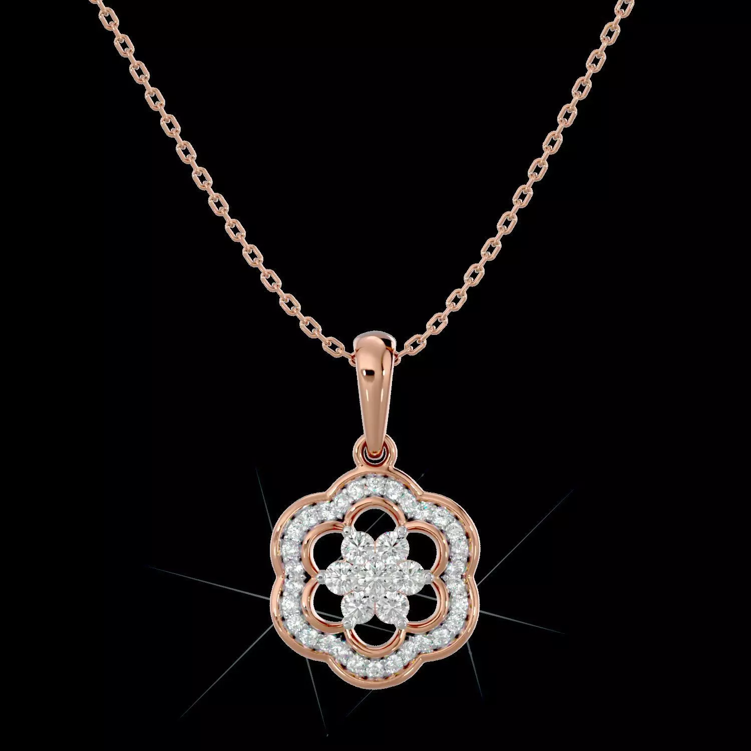 Light Minimalist Diamond Pendant Necklace 3D print model_0