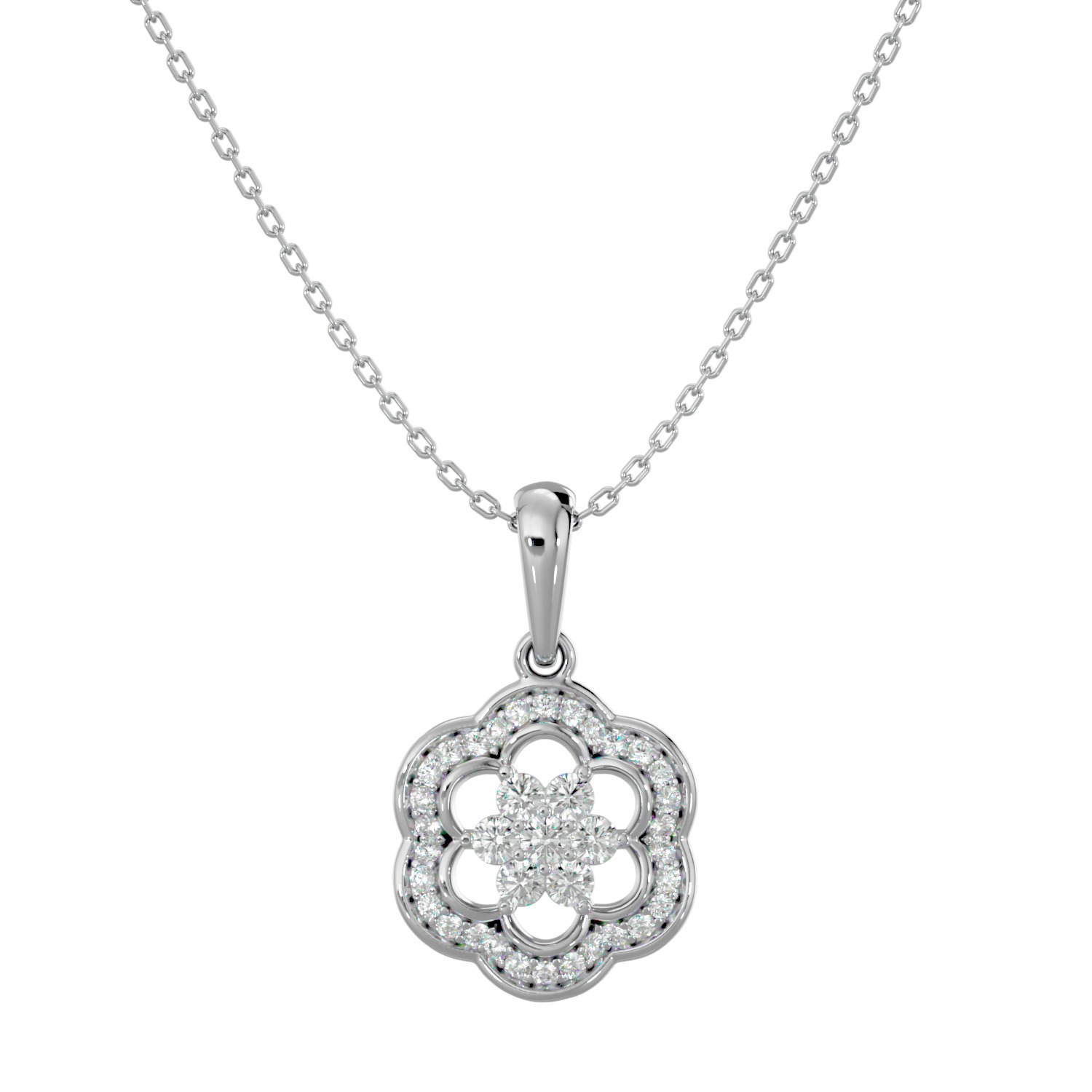 Light Minimalist Diamond Pendant Necklace 3D print model_5