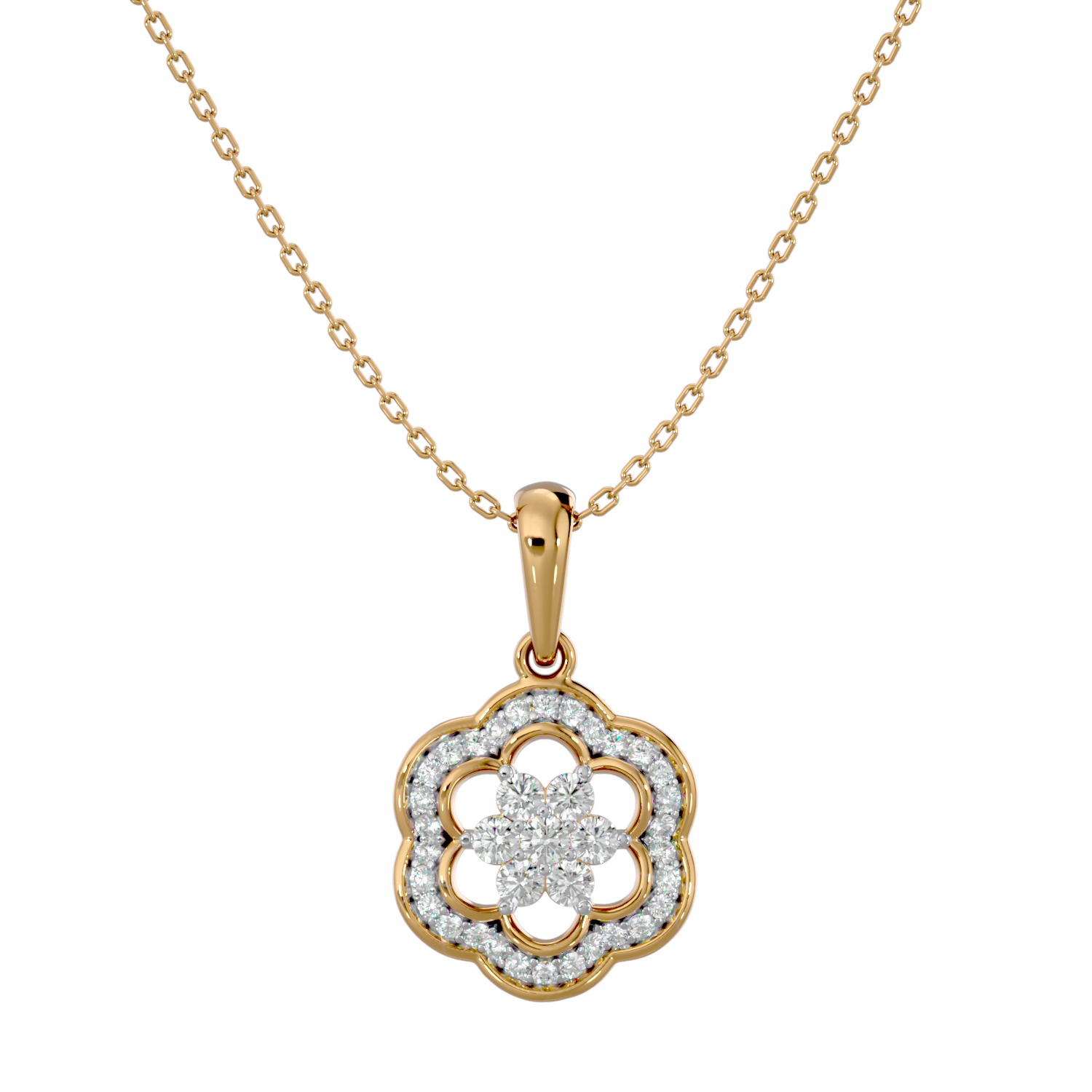 Light Minimalist Diamond Pendant Necklace 3D print model_1