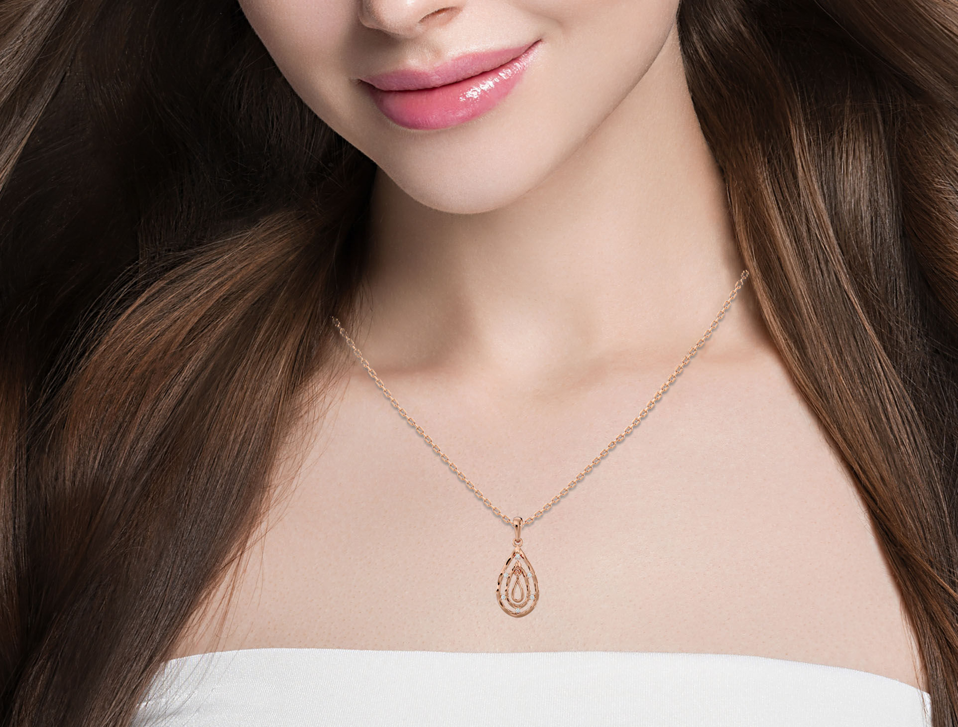 Light Minimalist Diamond Pendant Necklace 3D print model_1
