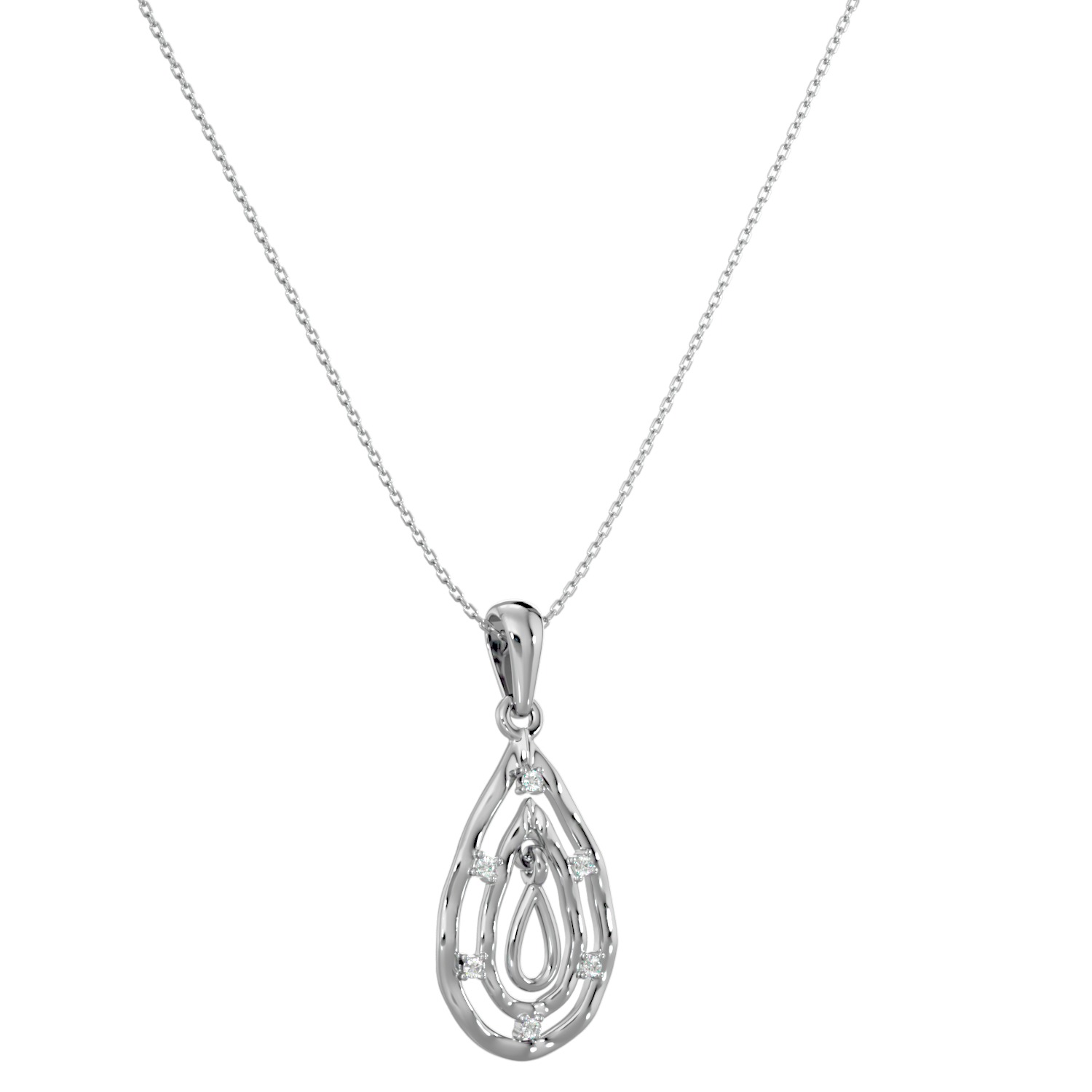 Light Minimalist Diamond Pendant Necklace 3D print model_10