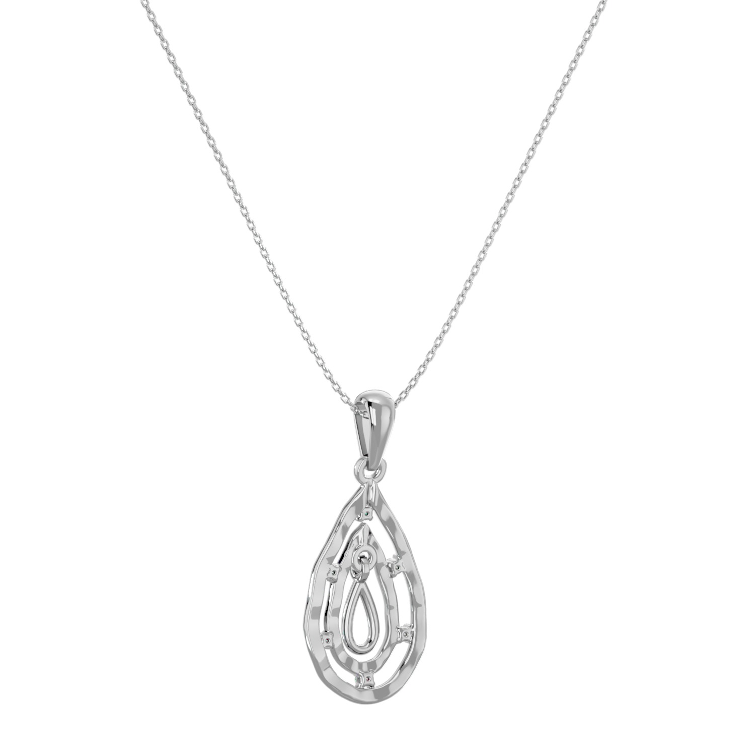 Light Minimalist Diamond Pendant Necklace 3D print model_6