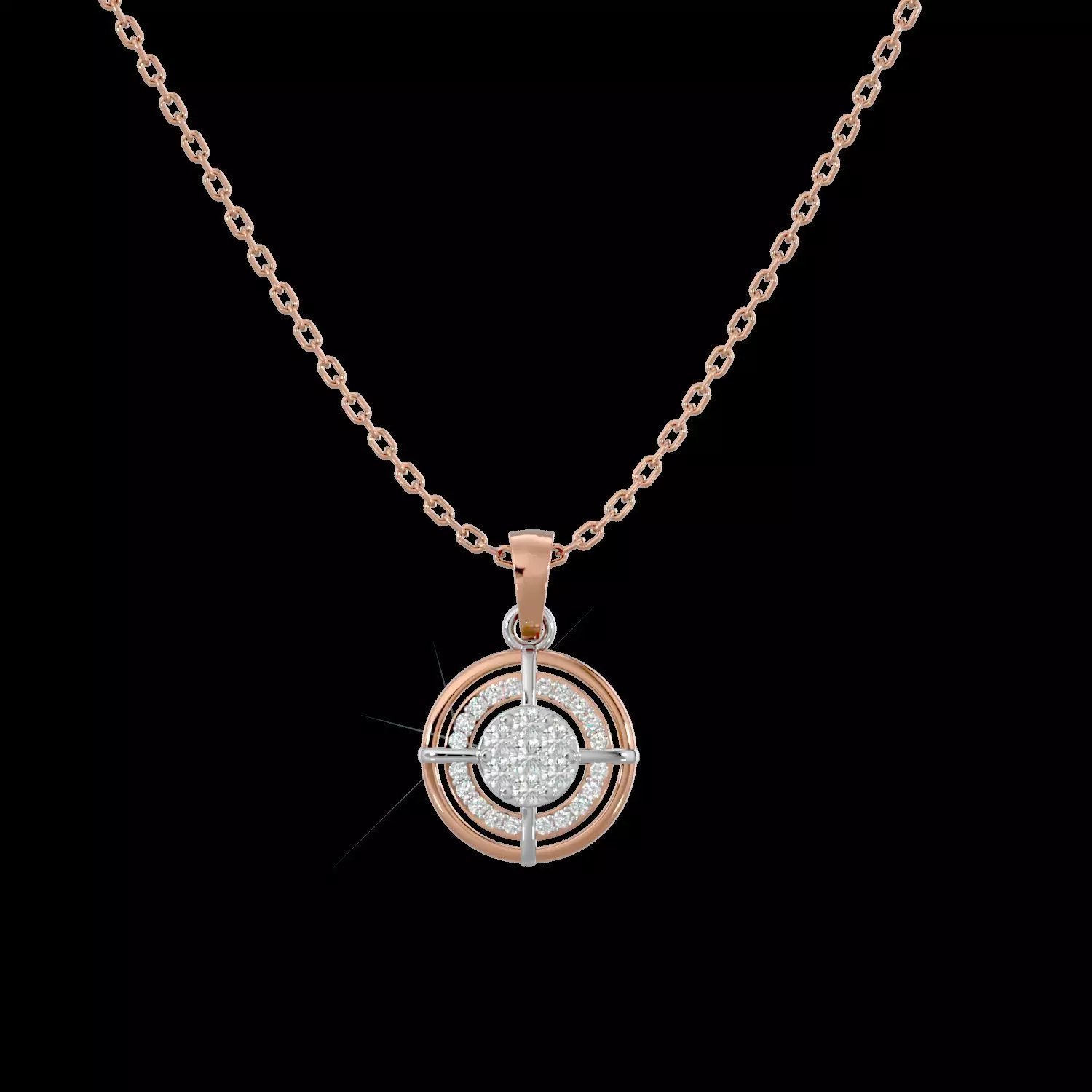 Light Minimalist Diamond Pendant Necklace 3D print model_0