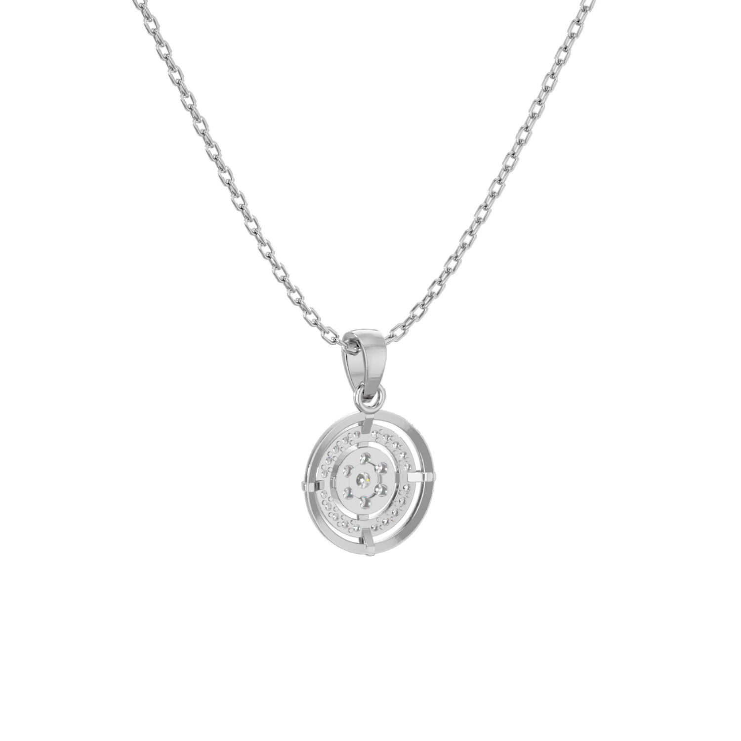 Light Minimalist Diamond Pendant Necklace 3D print model_2