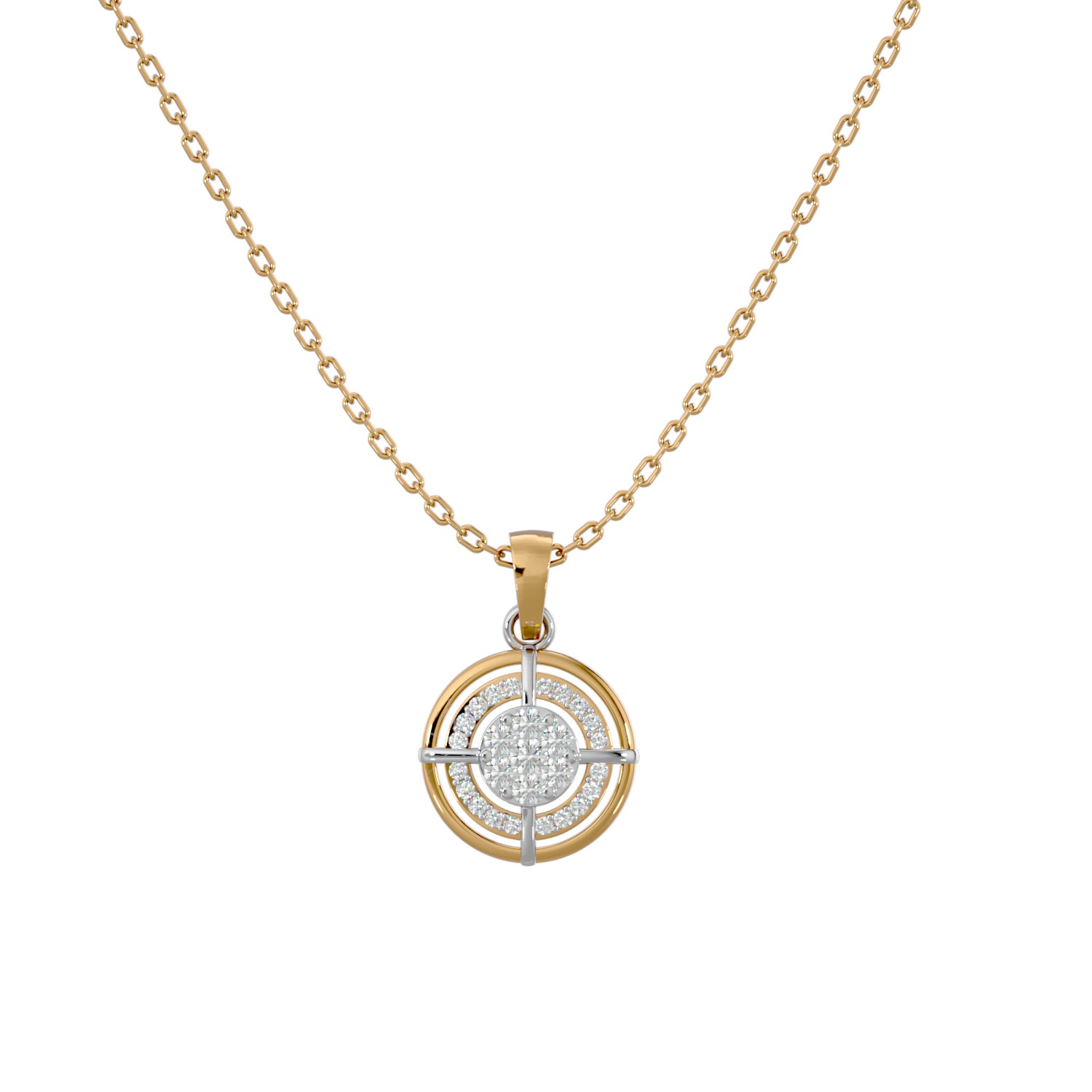 Light Minimalist Diamond Pendant Necklace 3D print model_1