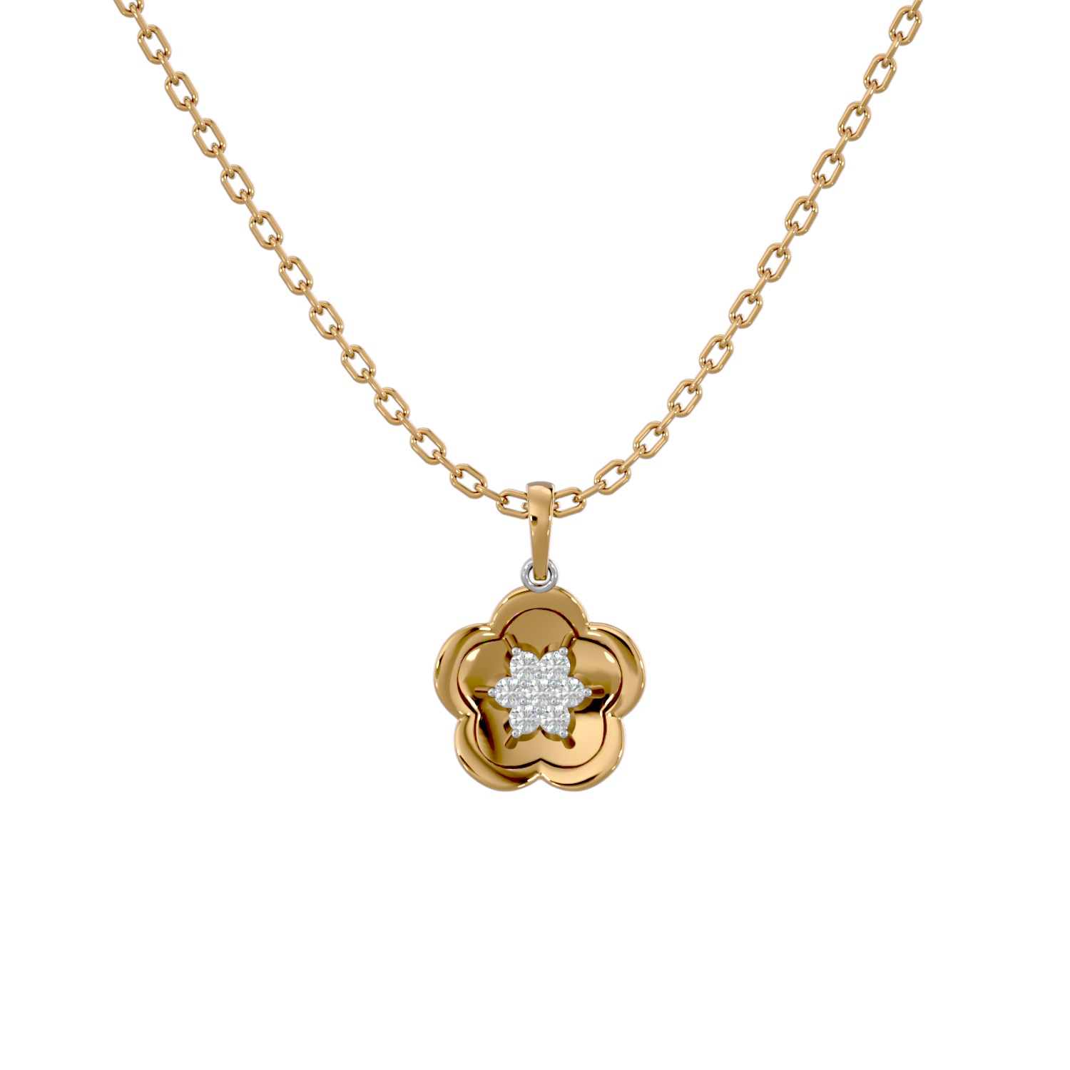 Light Minimalist Diamond Pendant Necklace 3D print model_1