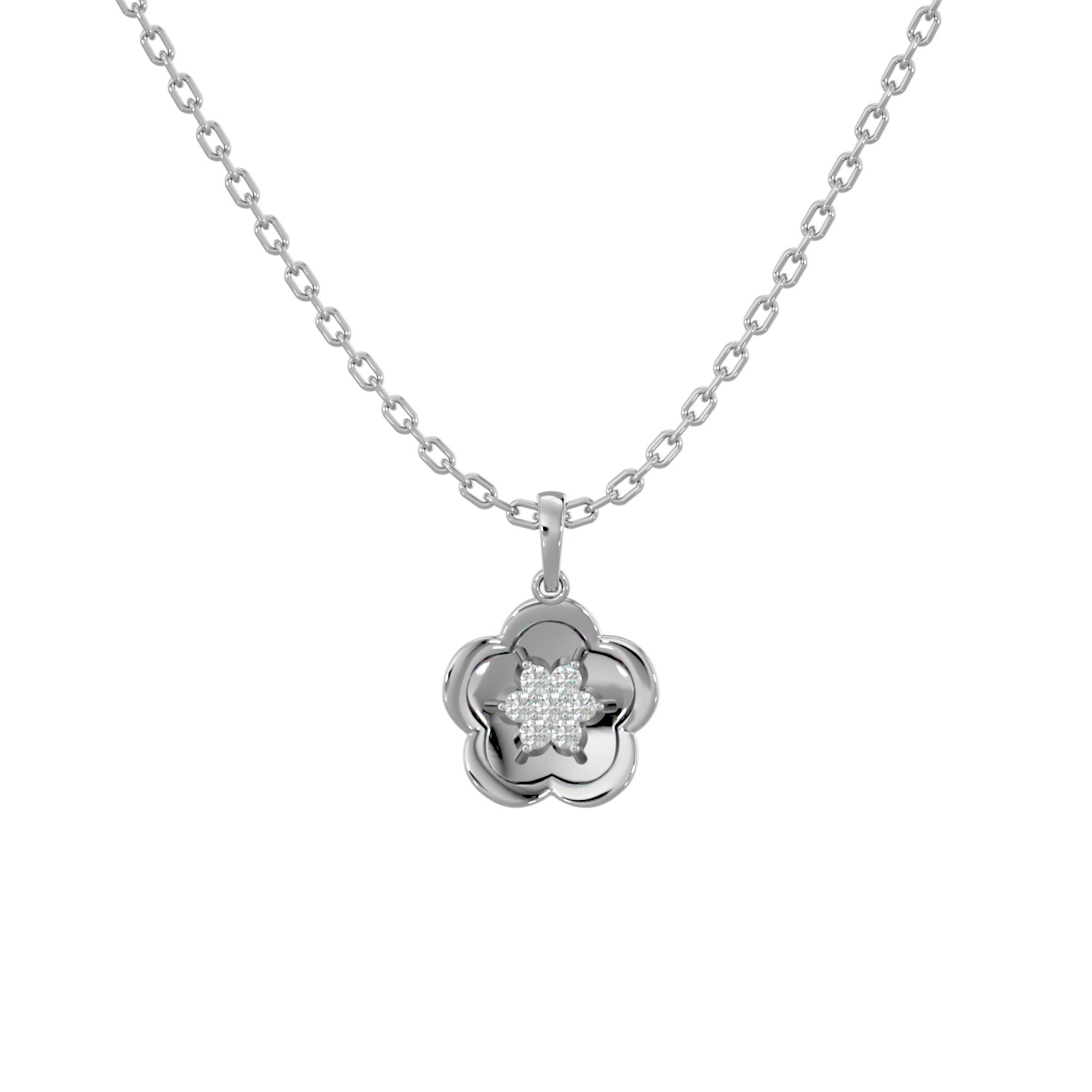 Light Minimalist Diamond Pendant Necklace 3D print model_6