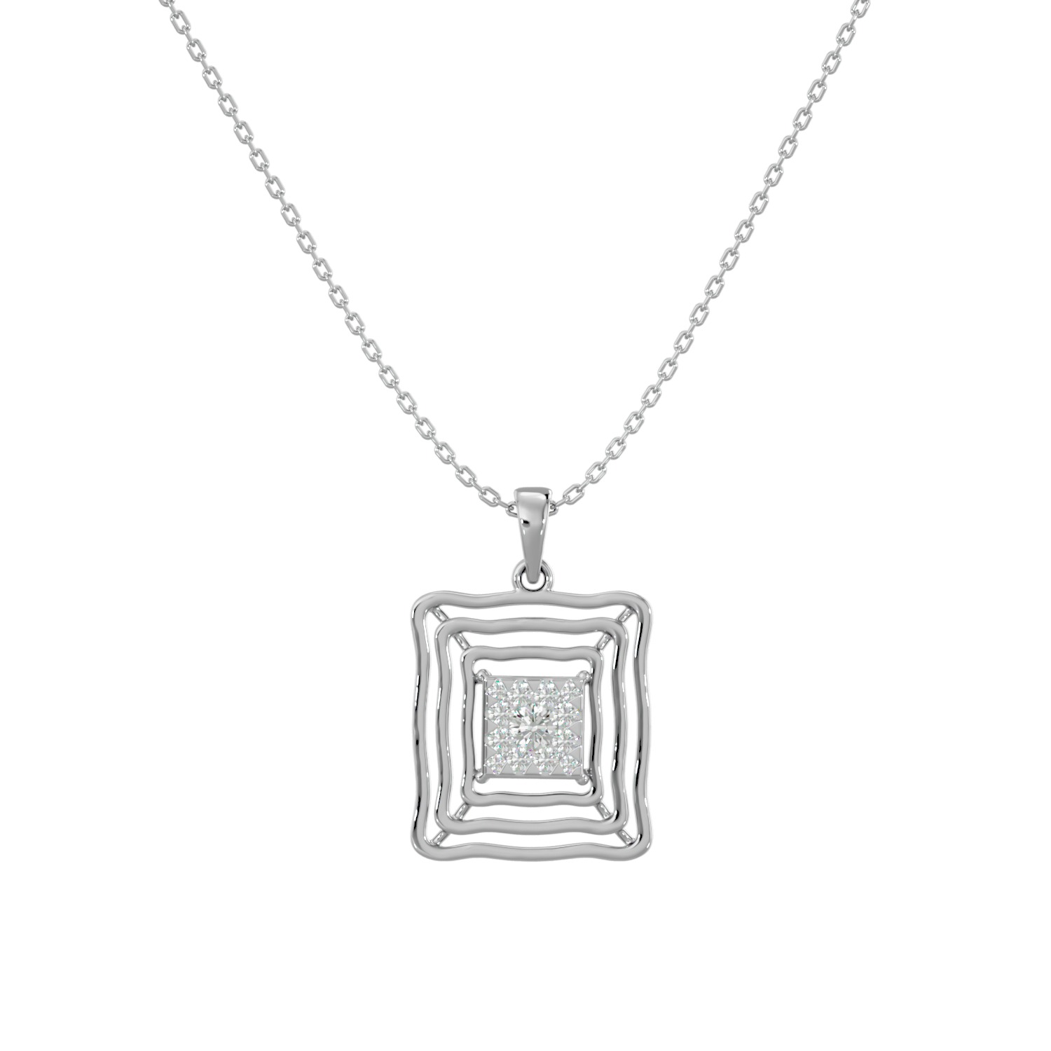 Light Minimalist Diamond Pendant Necklace 3D print model_6