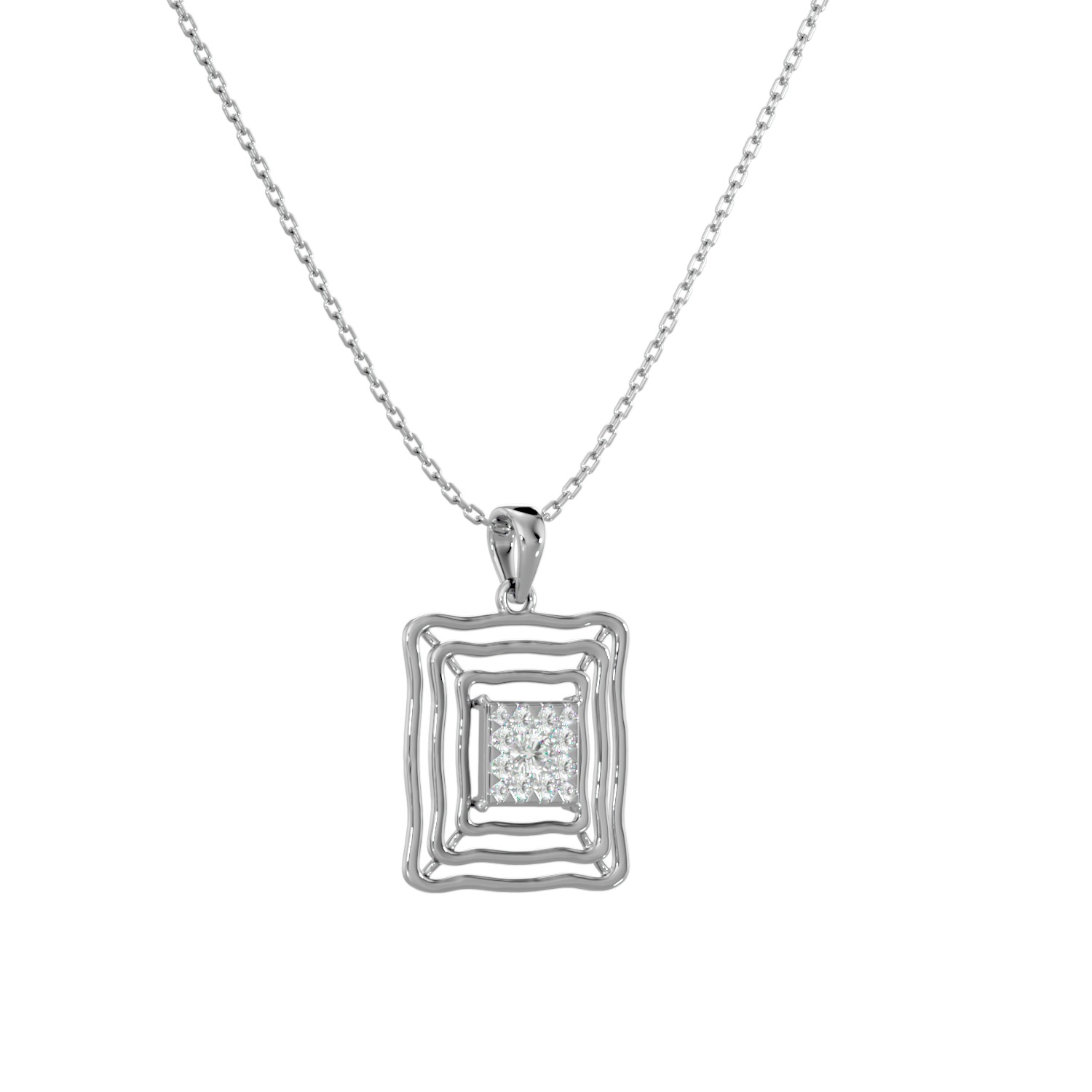 Light Minimalist Diamond Pendant Necklace 3D print model_7
