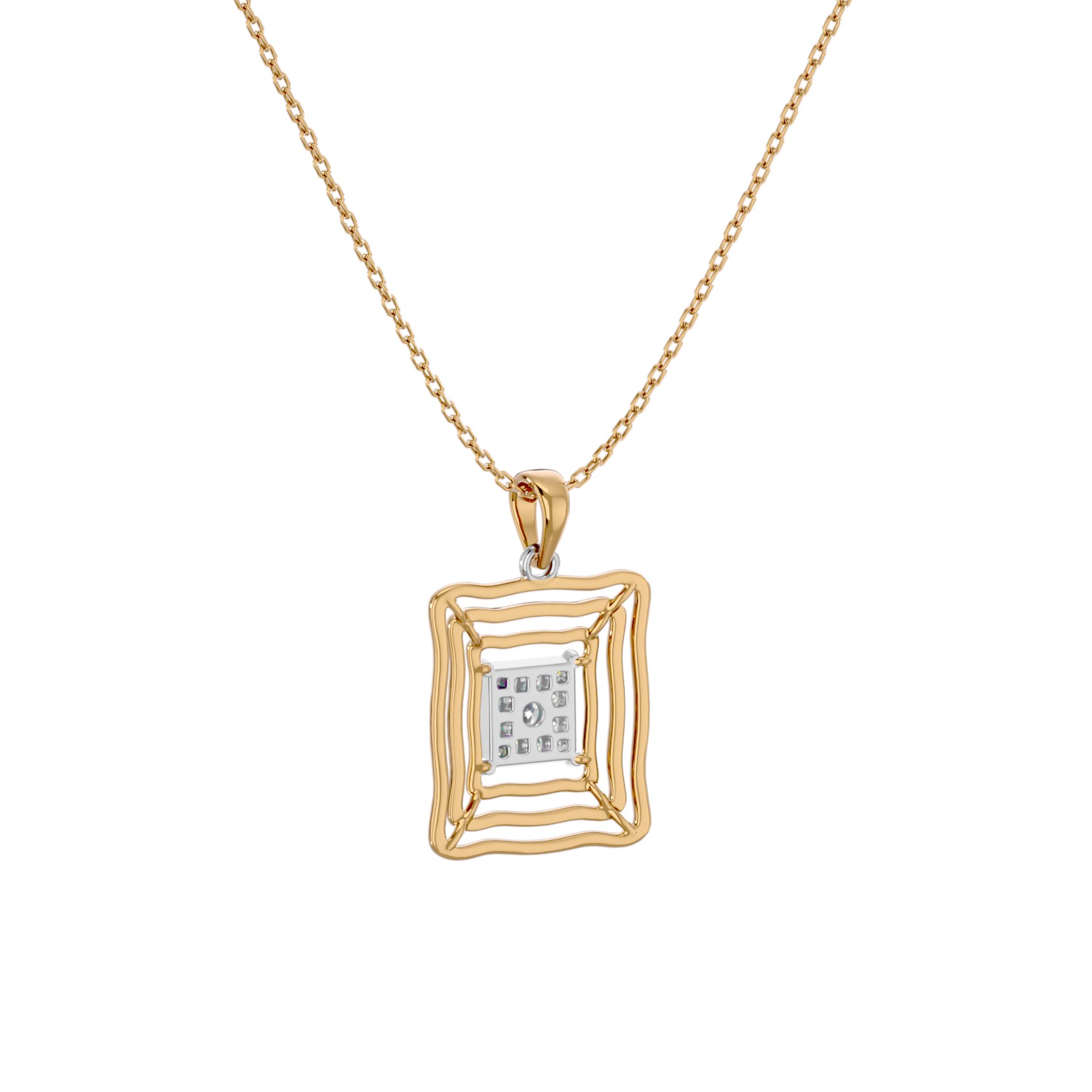 Light Minimalist Diamond Pendant Necklace 3D print model_3