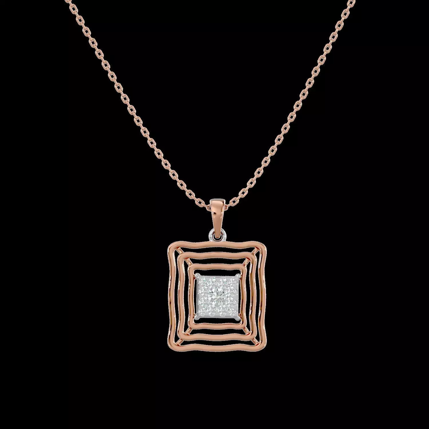 Light Minimalist Diamond Pendant Necklace 3D print model_0