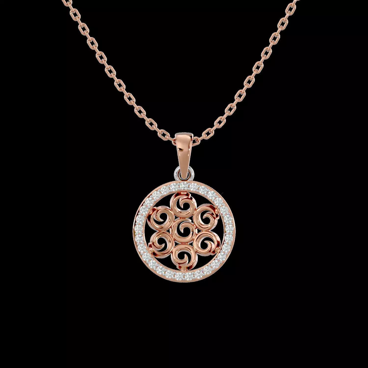 Light Minimalist Diamond Pendant Necklace 3D print model_0