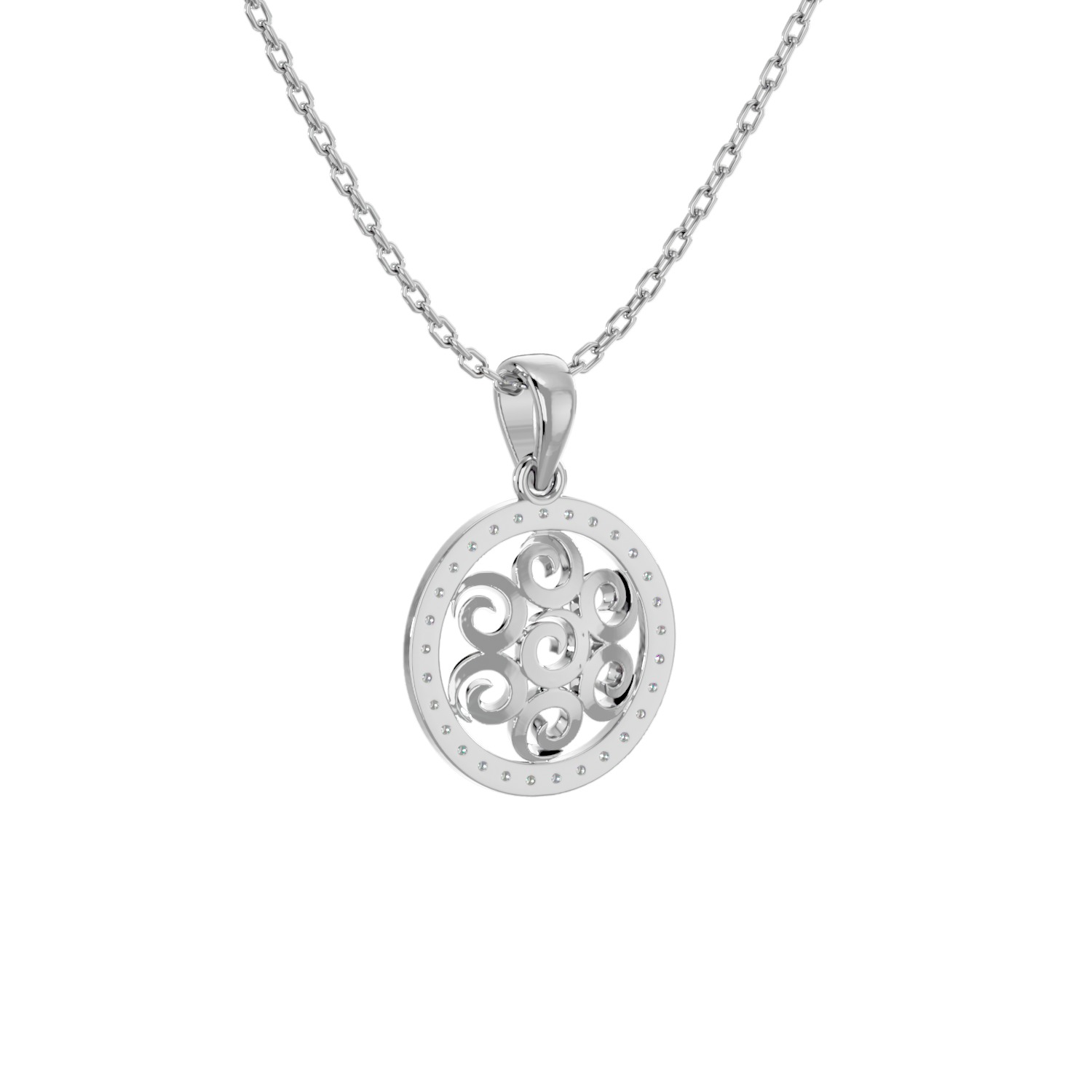 Light Minimalist Diamond Pendant Necklace 3D print model_2