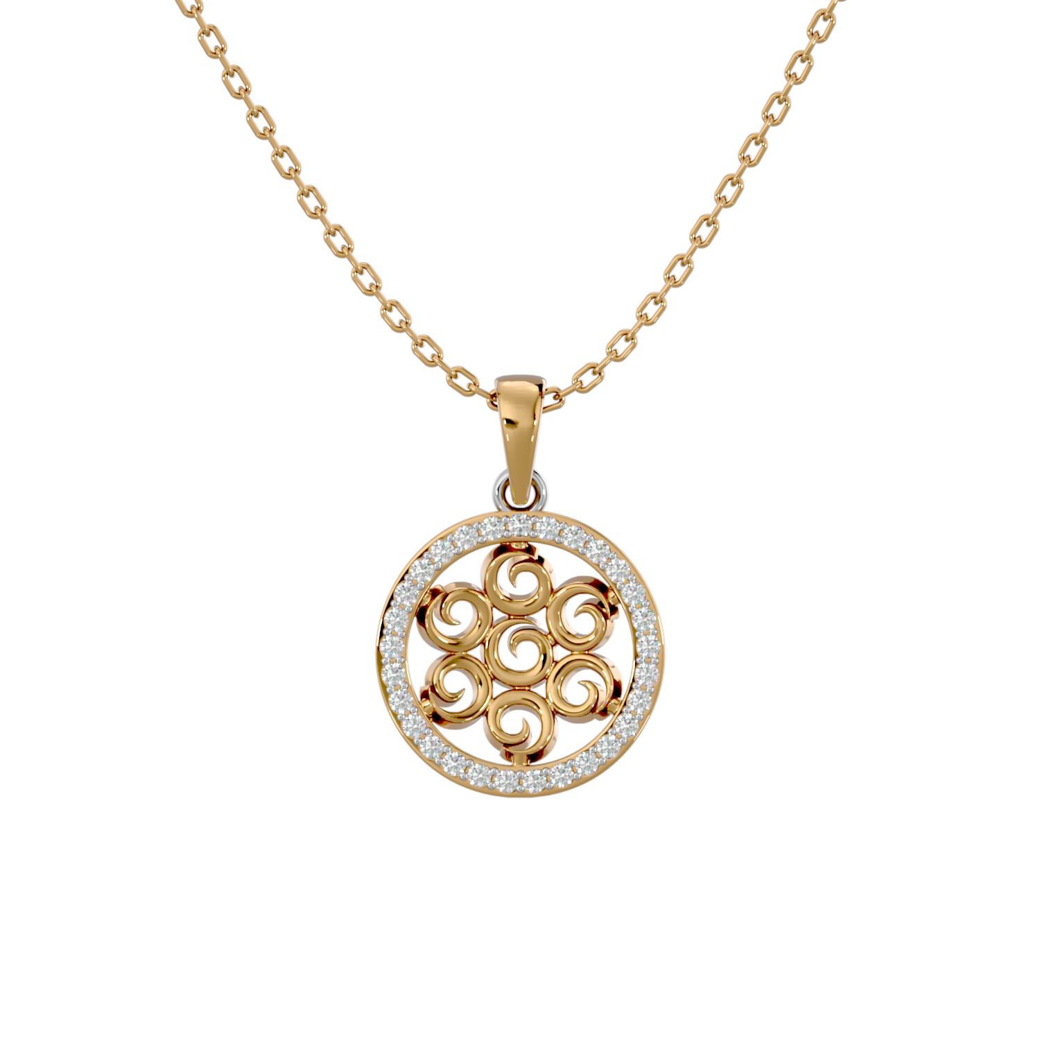 Light Minimalist Diamond Pendant Necklace 3D print model_1