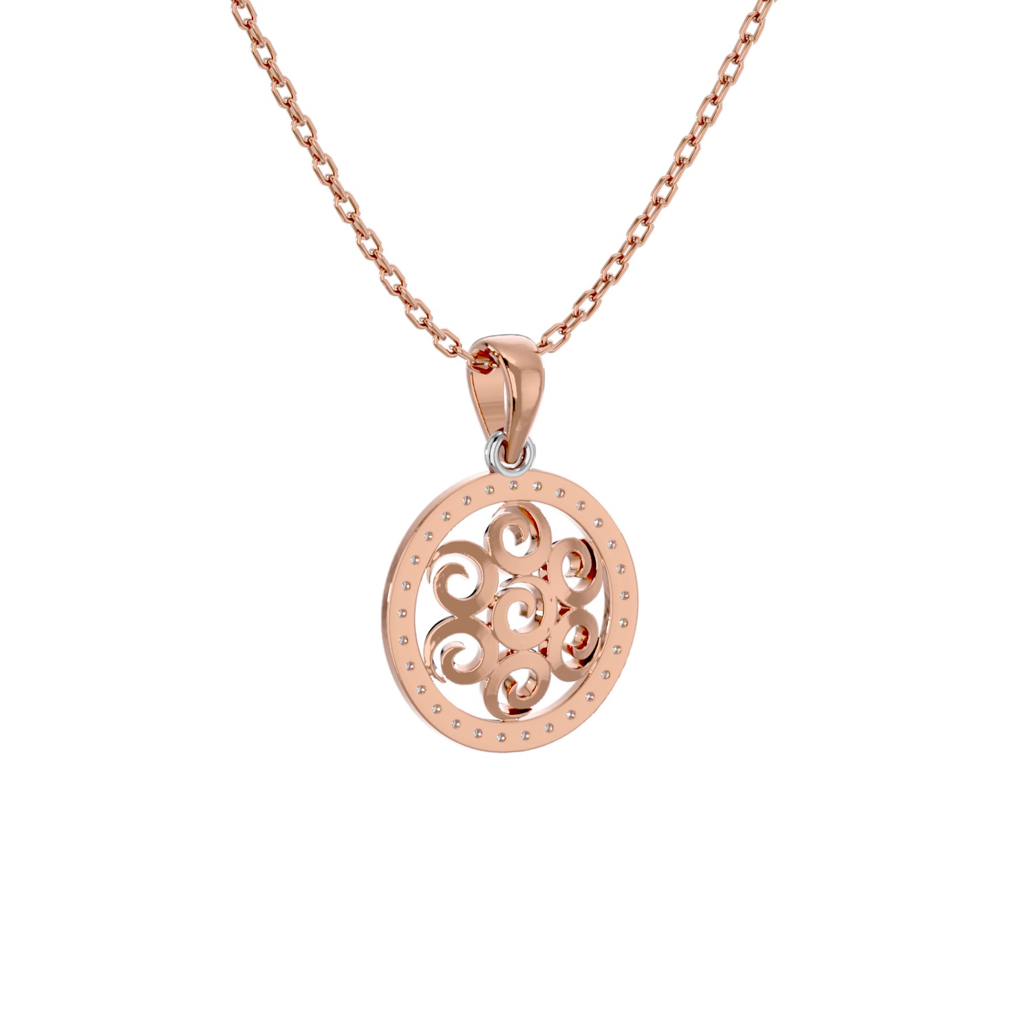 Light Minimalist Diamond Pendant Necklace 3D print model_4