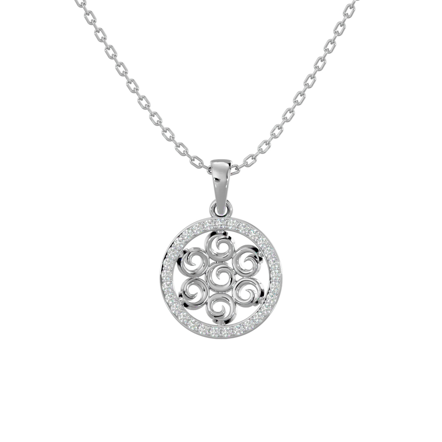 Light Minimalist Diamond Pendant Necklace 3D print model_5