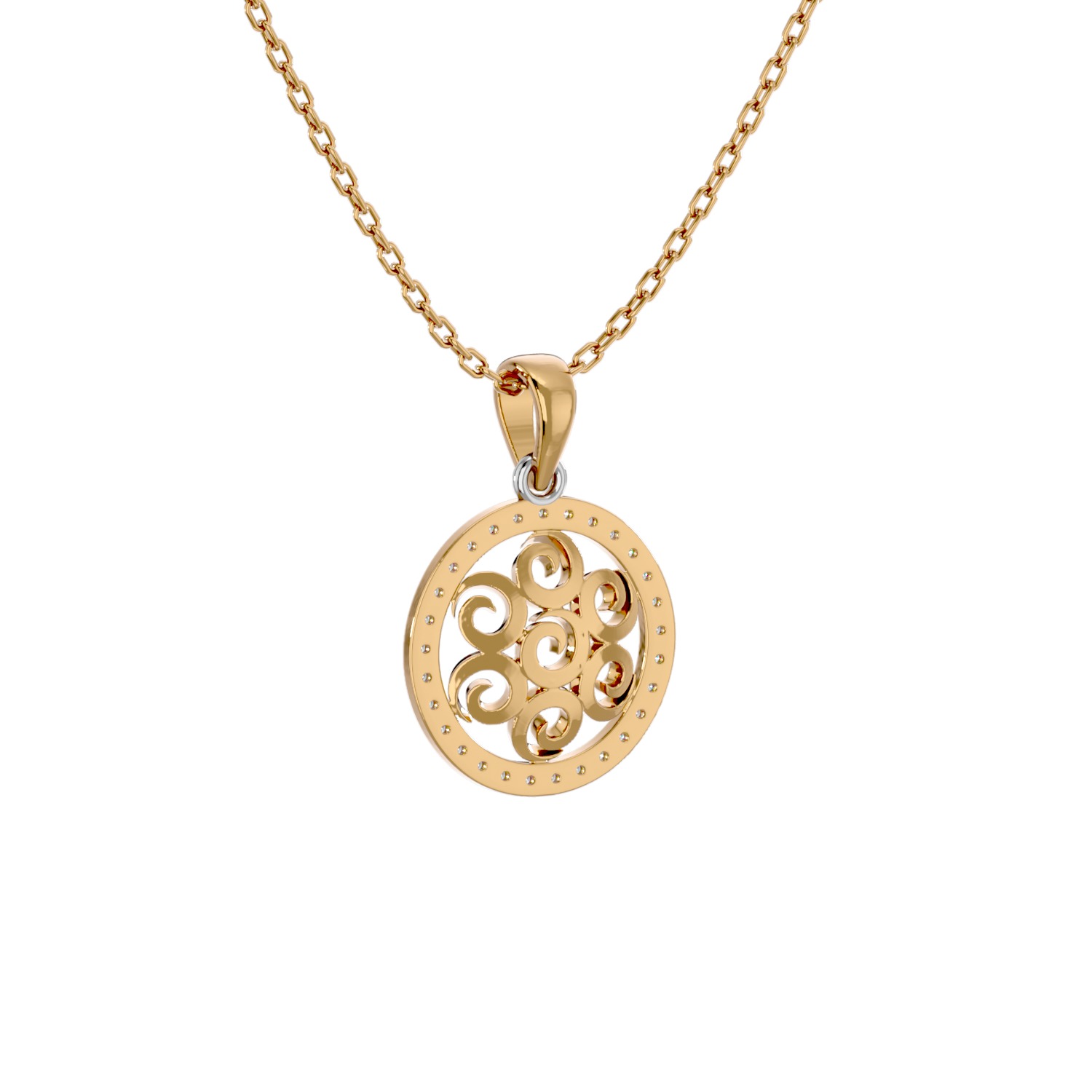 Light Minimalist Diamond Pendant Necklace 3D print model_3