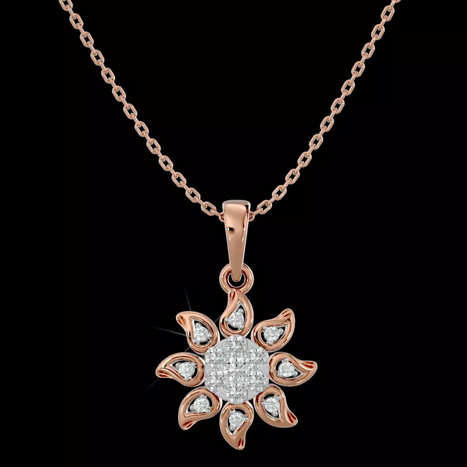 Light Minimalist Diamond Pendant Necklace 3D print model_0