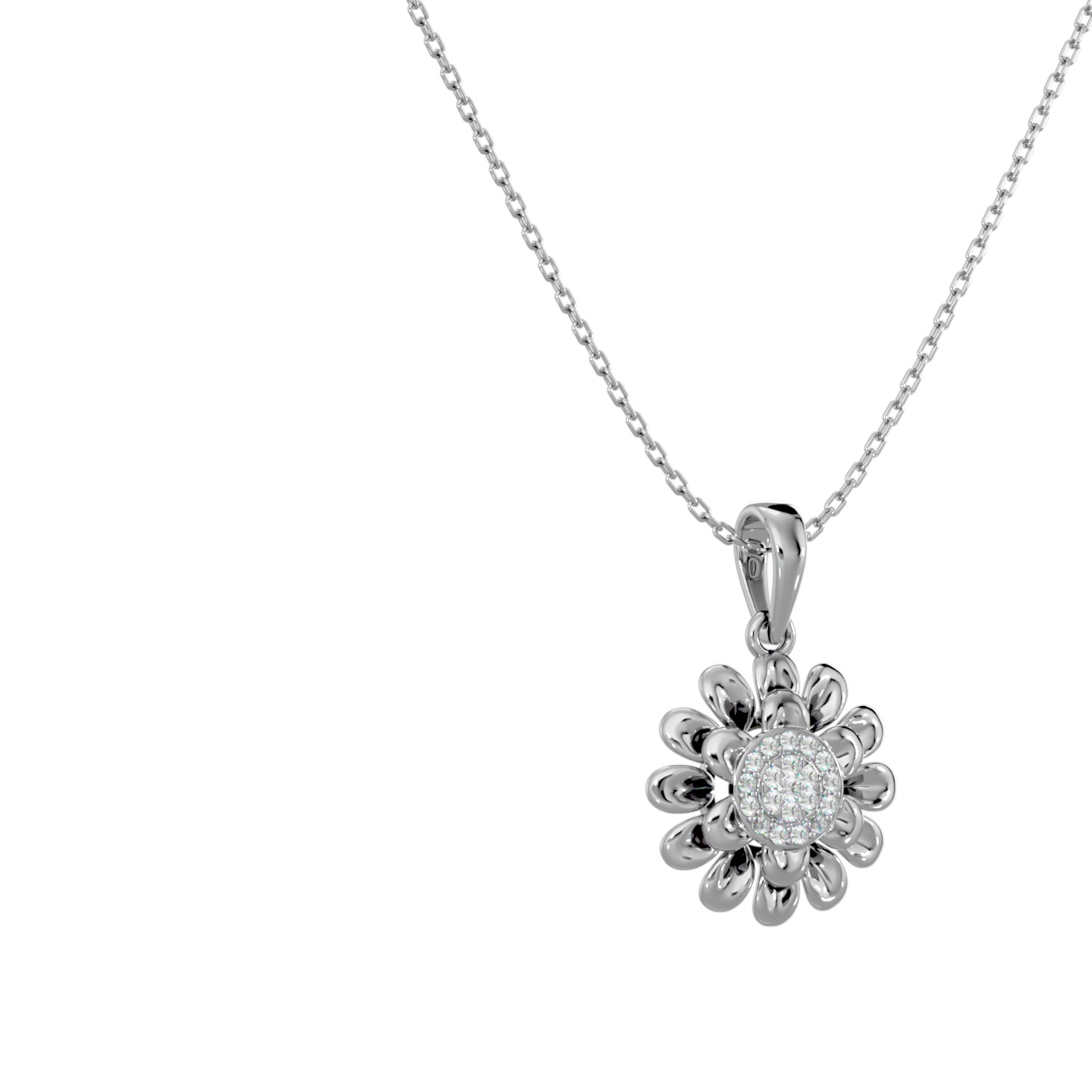 Light Minimalist Diamond Pendant Necklace 3D print model_7